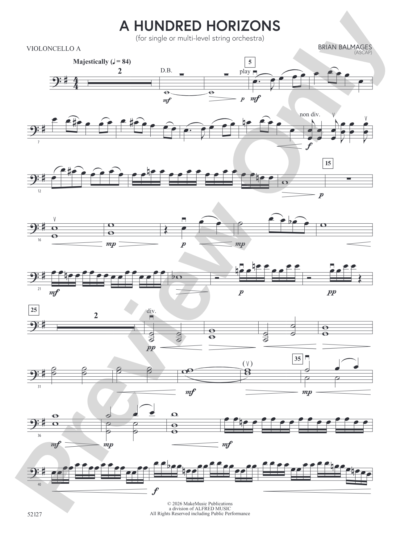 A Hundred Horizons: Cello A