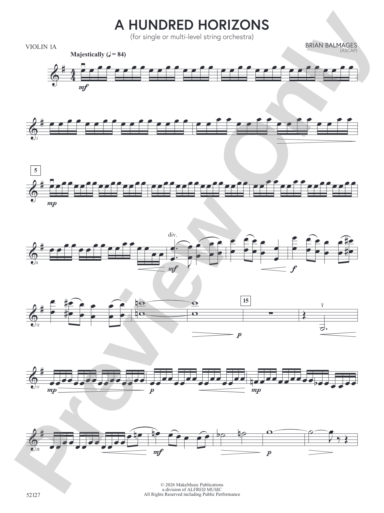A Hundred Horizons: Violin 1A