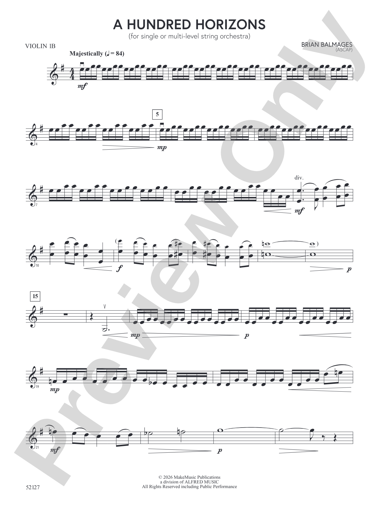 A Hundred Horizons: Violin 1B