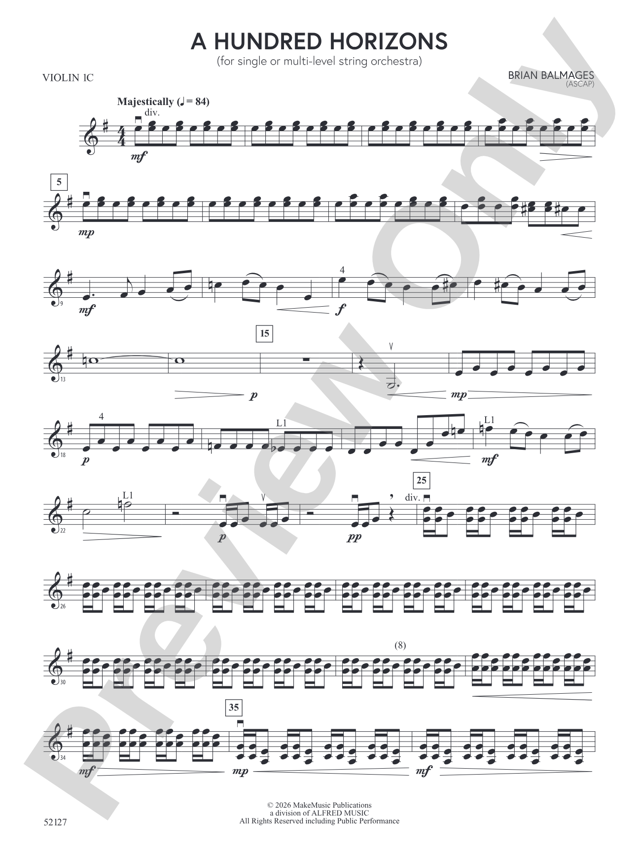 A Hundred Horizons: Violin 1C