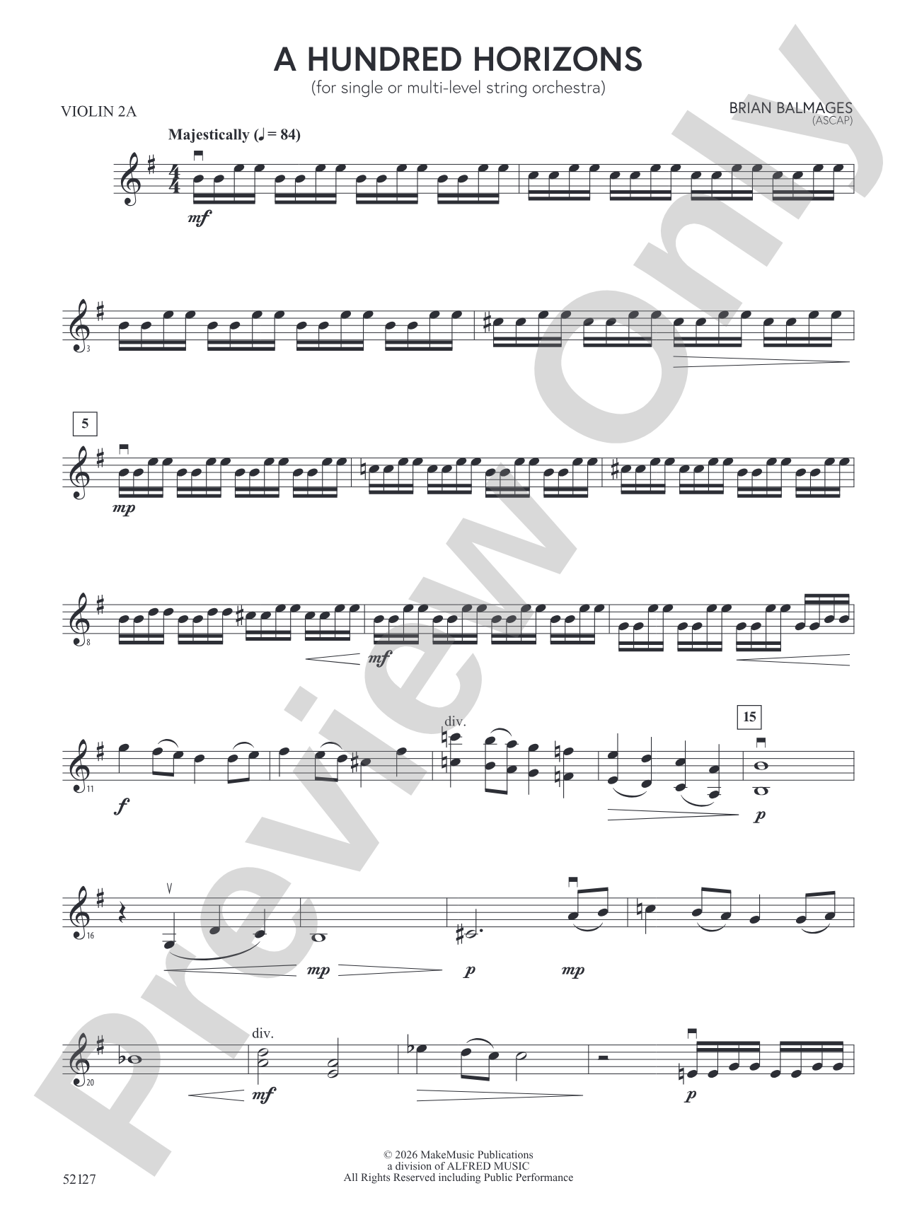 A Hundred Horizons: Violin 2A