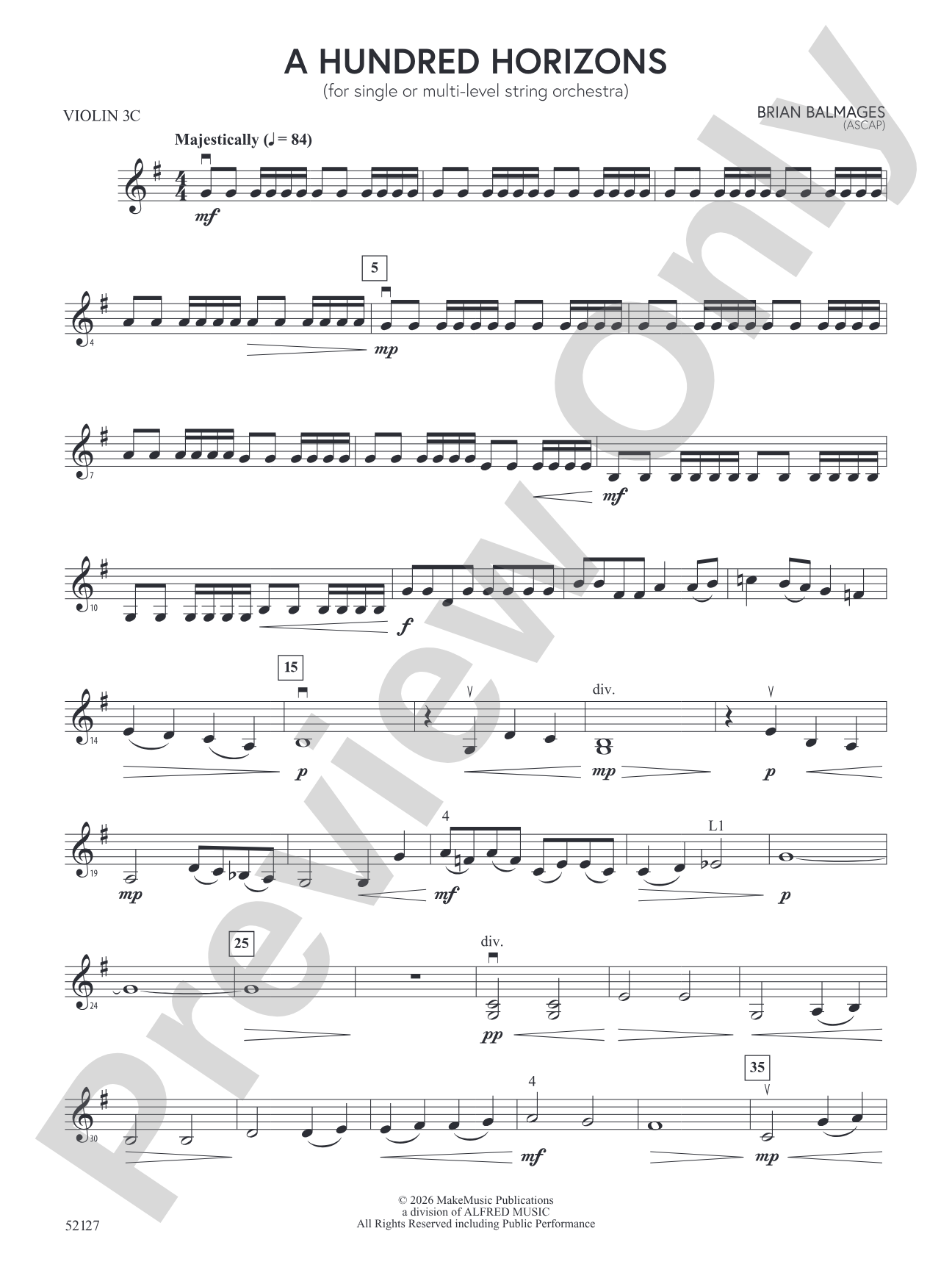 A Hundred Horizons: Violin 3C
