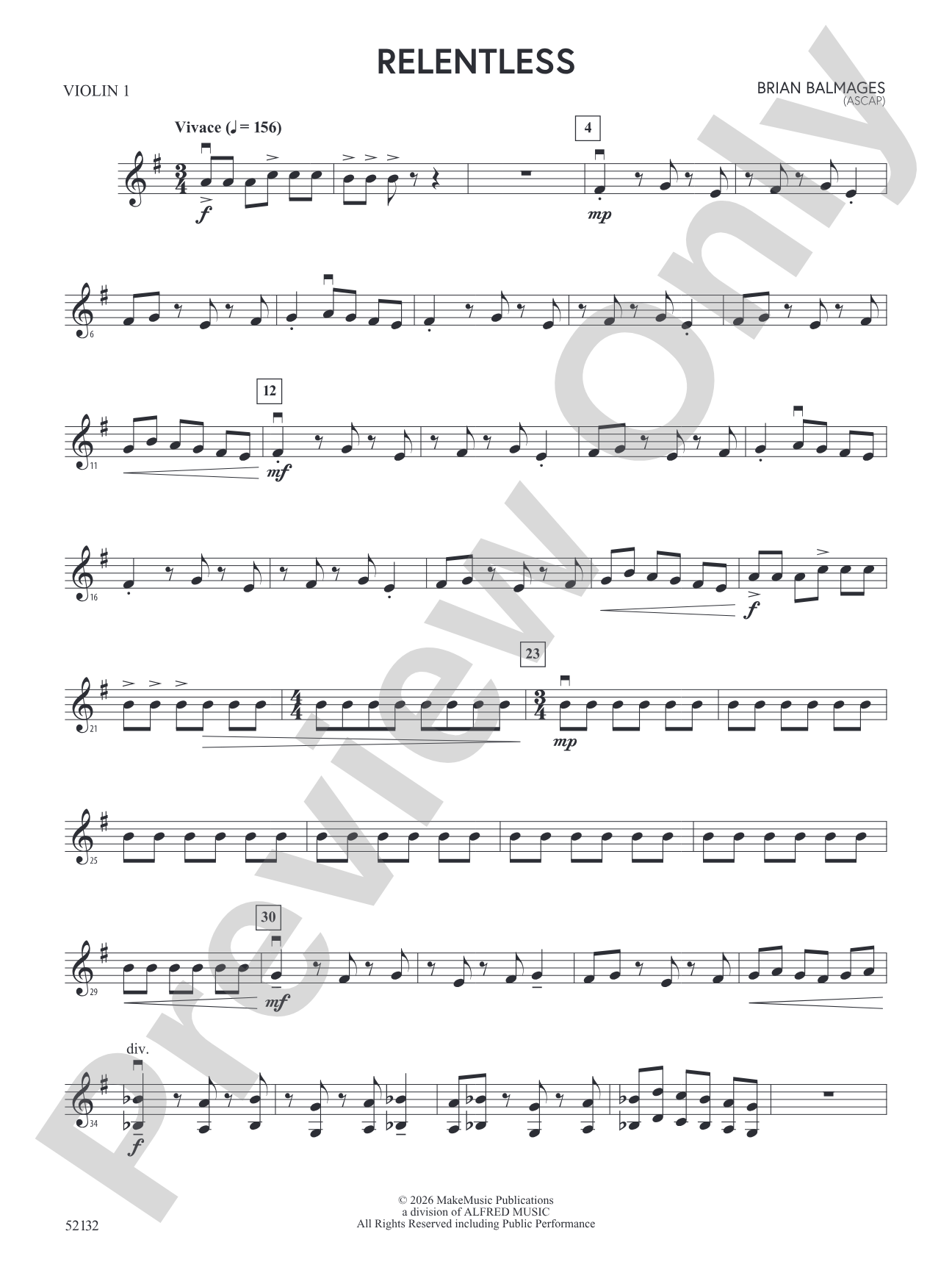 Relentless: 1st Violin