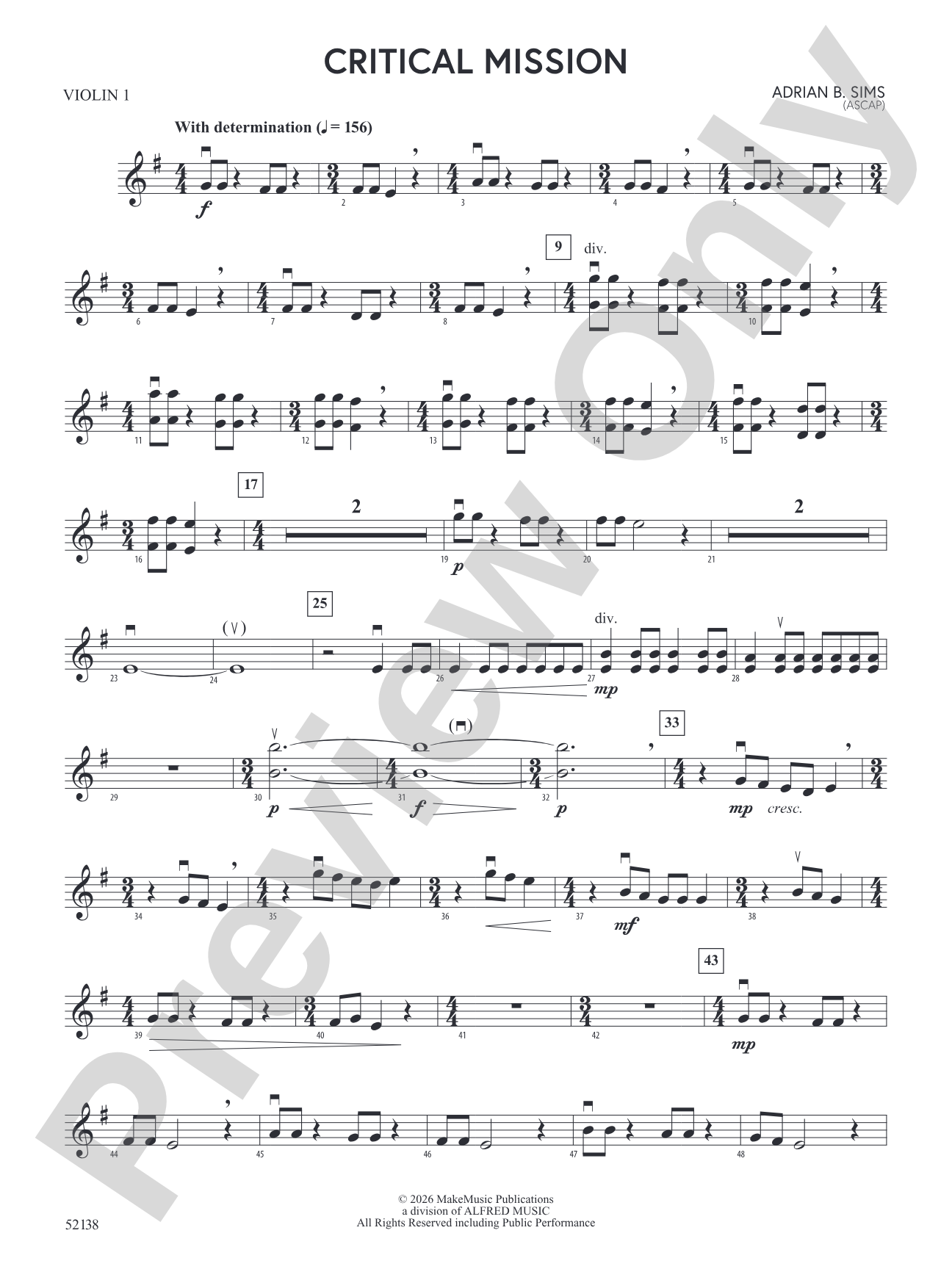 Critical Mission: 1st Violin