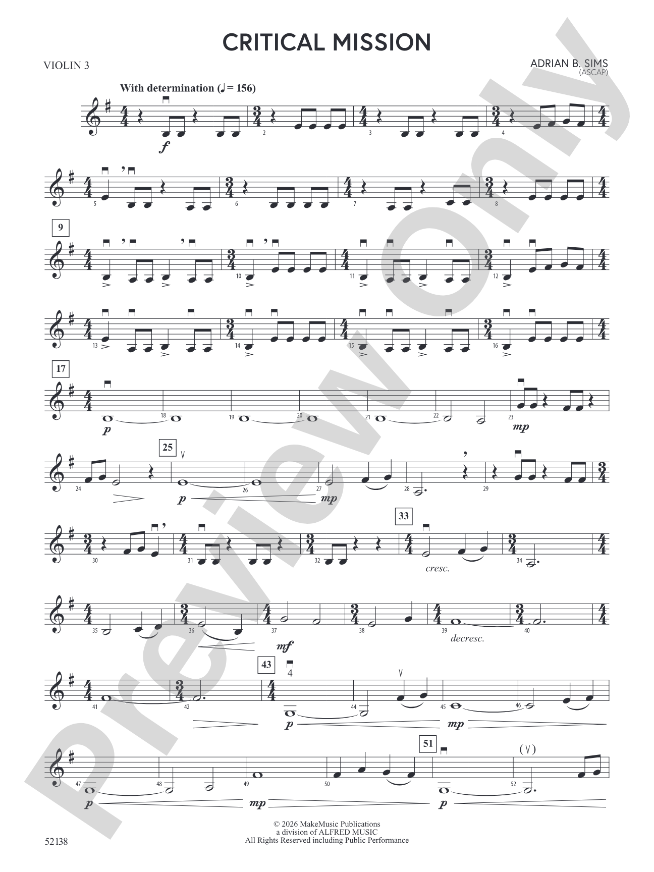 Critical Mission: 3rd Violin (Viola [TC])