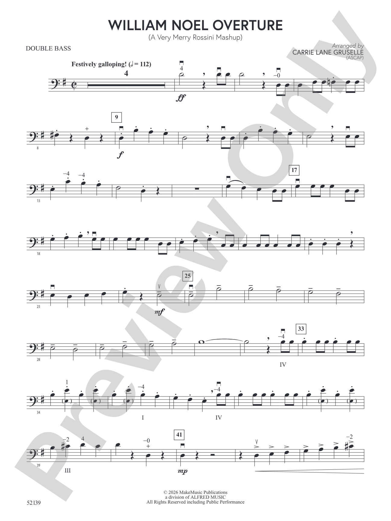 William Noel Overture: String Bass