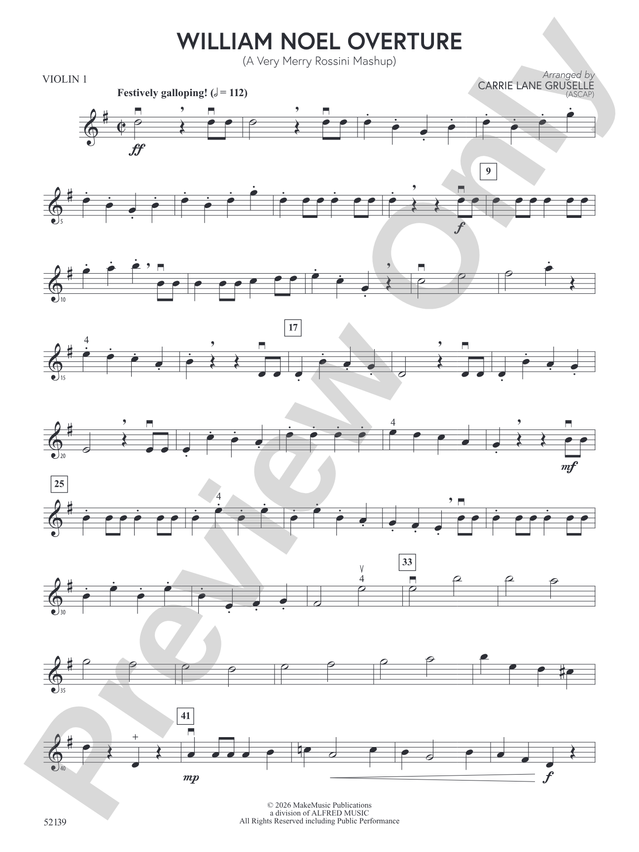 William Noel Overture: 1st Violin