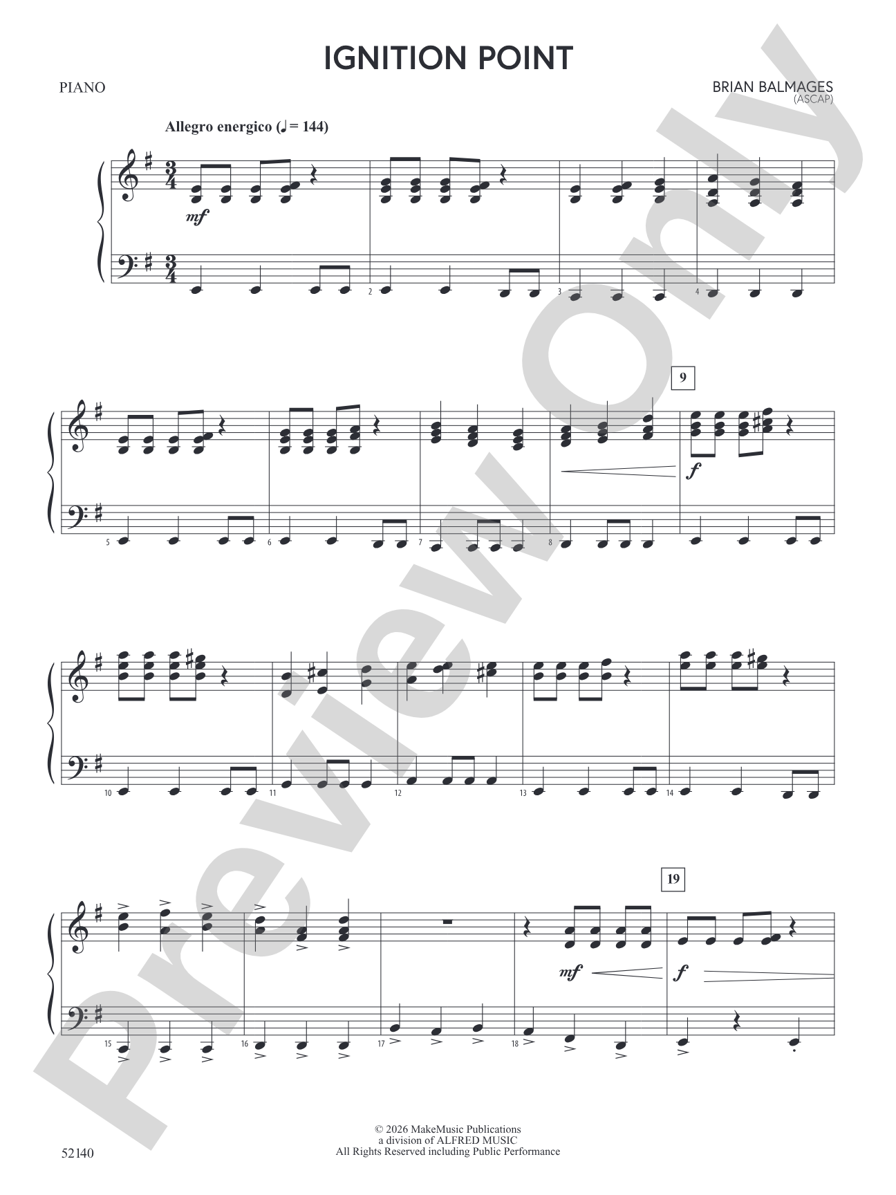 Ignition Point: Piano Accompaniment