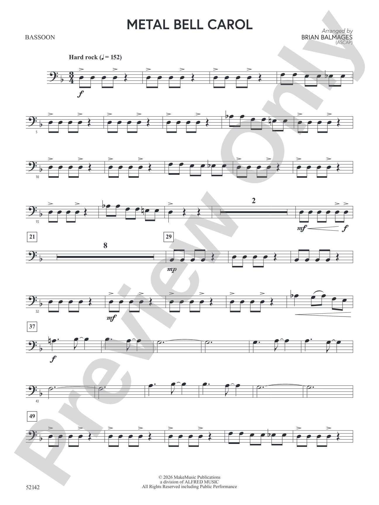 Metal Bell Carol: Bassoon