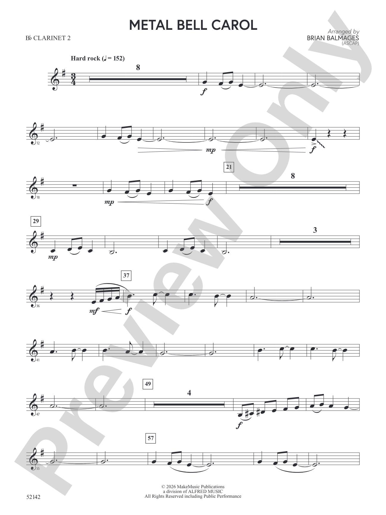 Metal Bell Carol: 2nd B-flat Clarinet