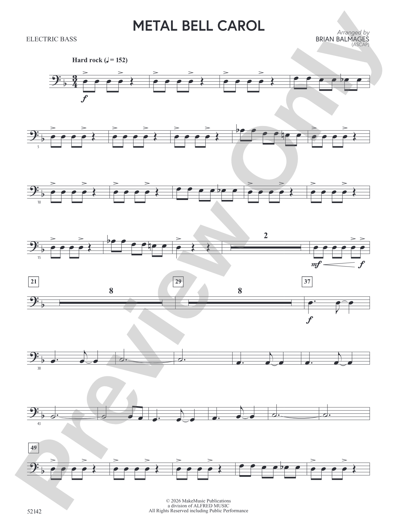 Metal Bell Carol: Electric Bass