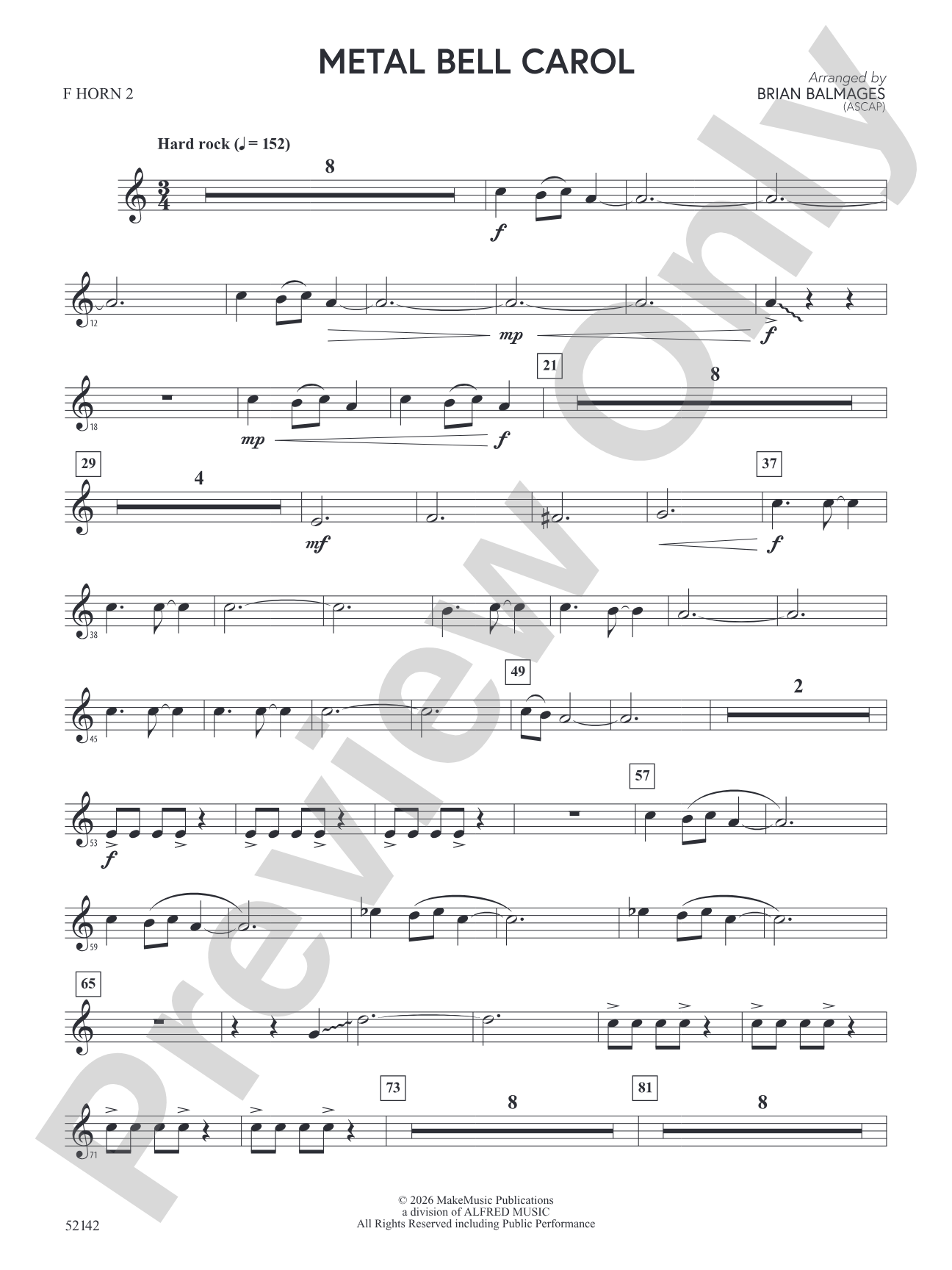 Metal Bell Carol: 2nd F Horn