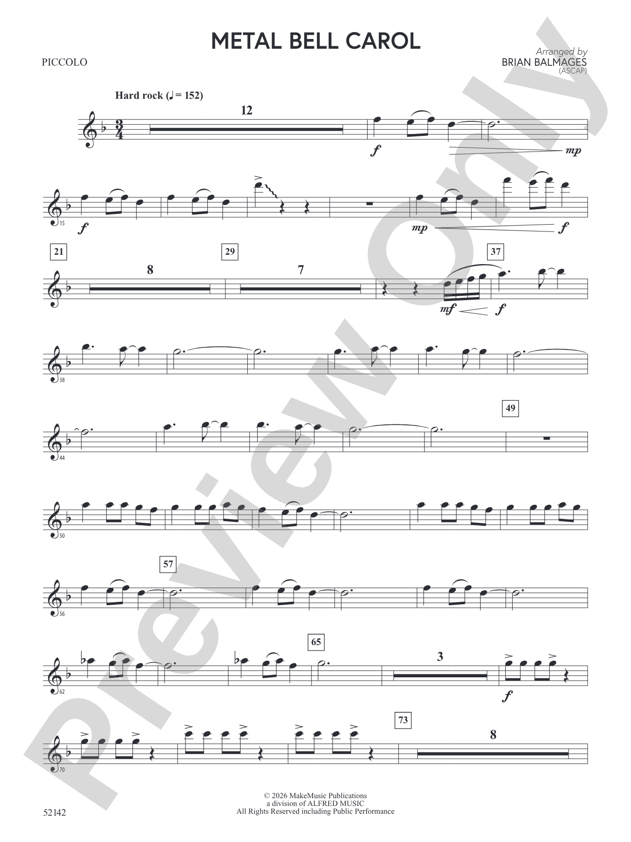 Metal Bell Carol: Piccolo
