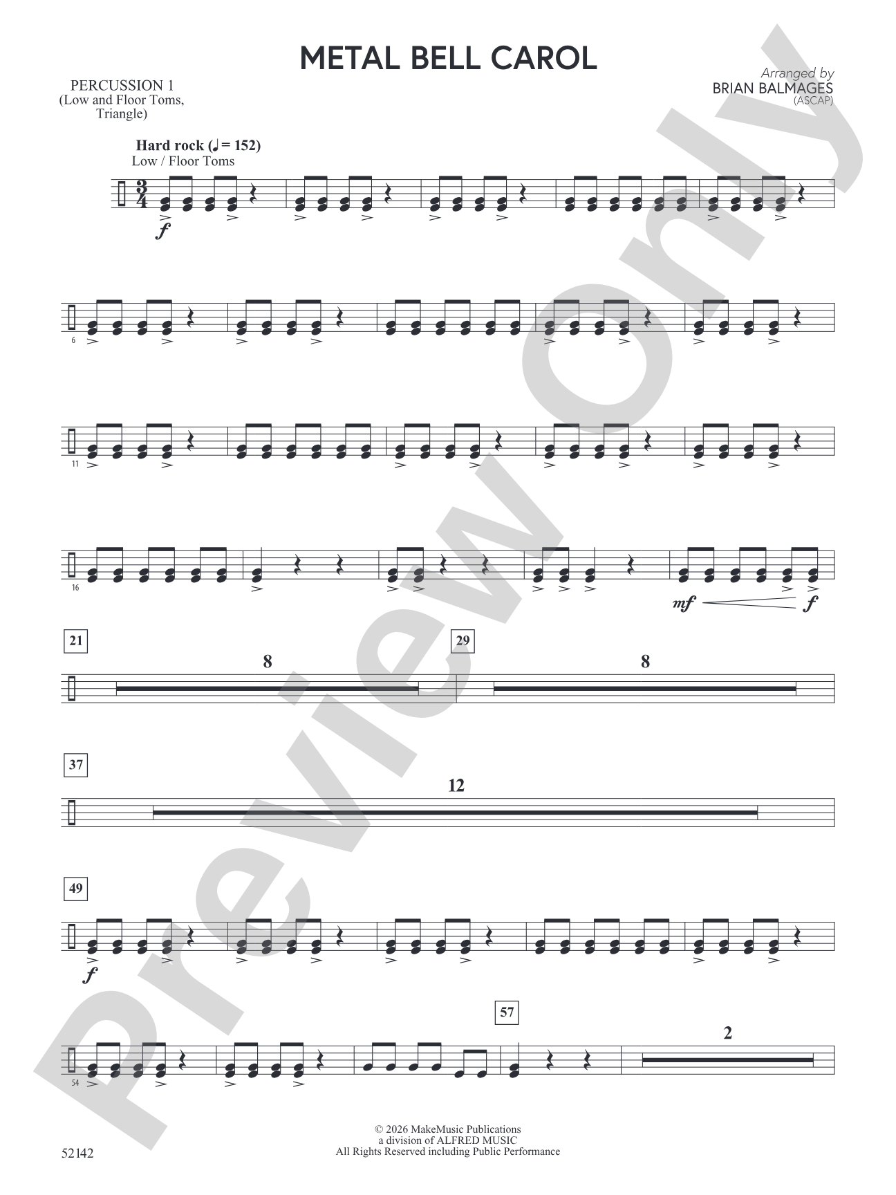 Metal Bell Carol: 1st Percussion