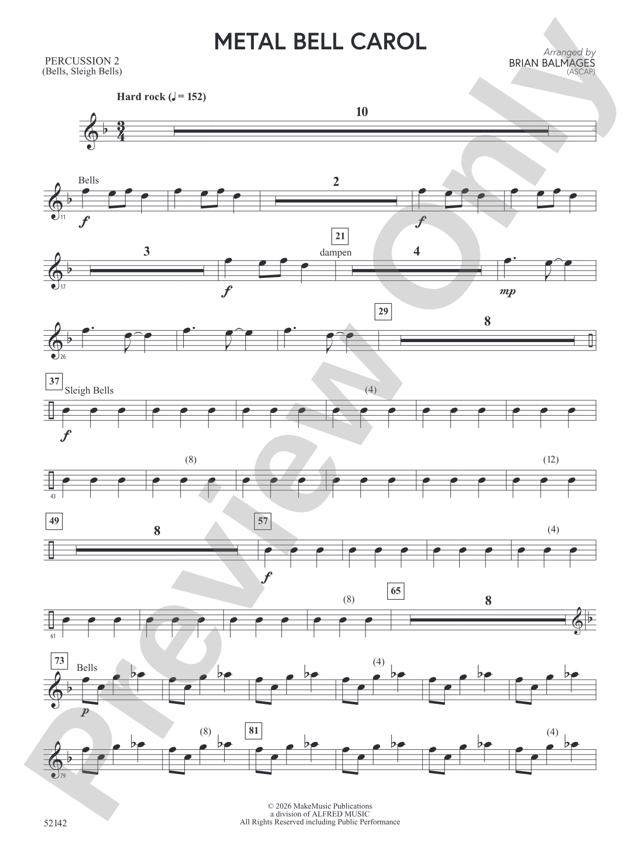 Metal Bell Carol: 2nd Percussion