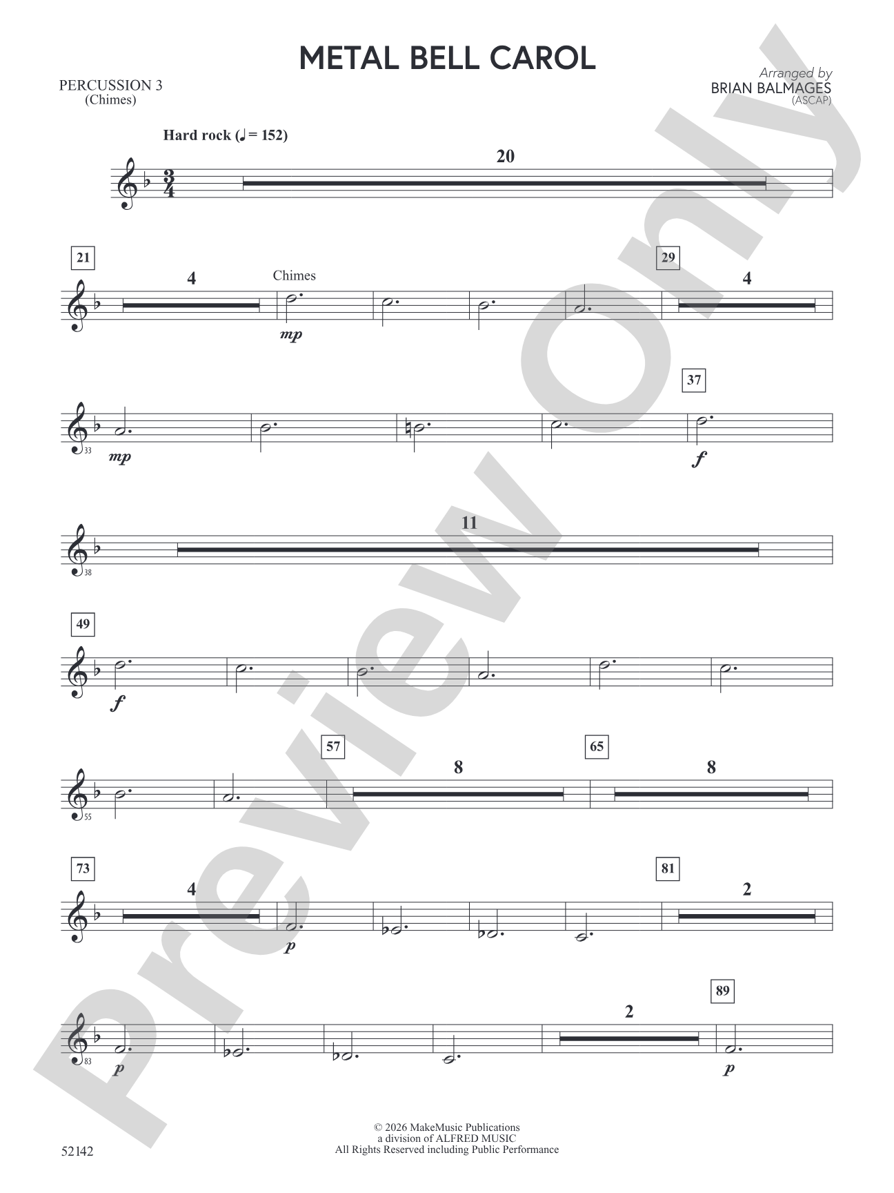 Metal Bell Carol: 3rd Percussion