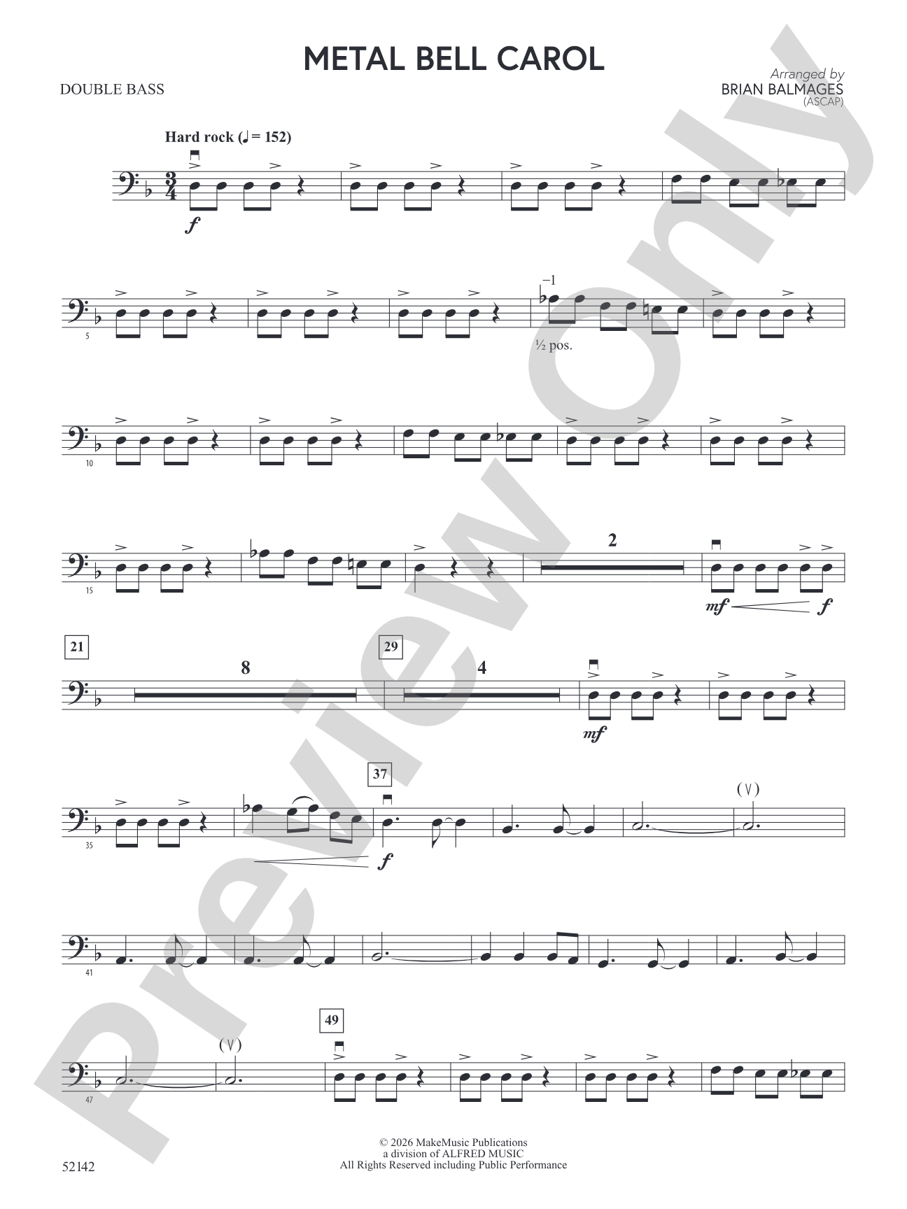 Metal Bell Carol: String Bass