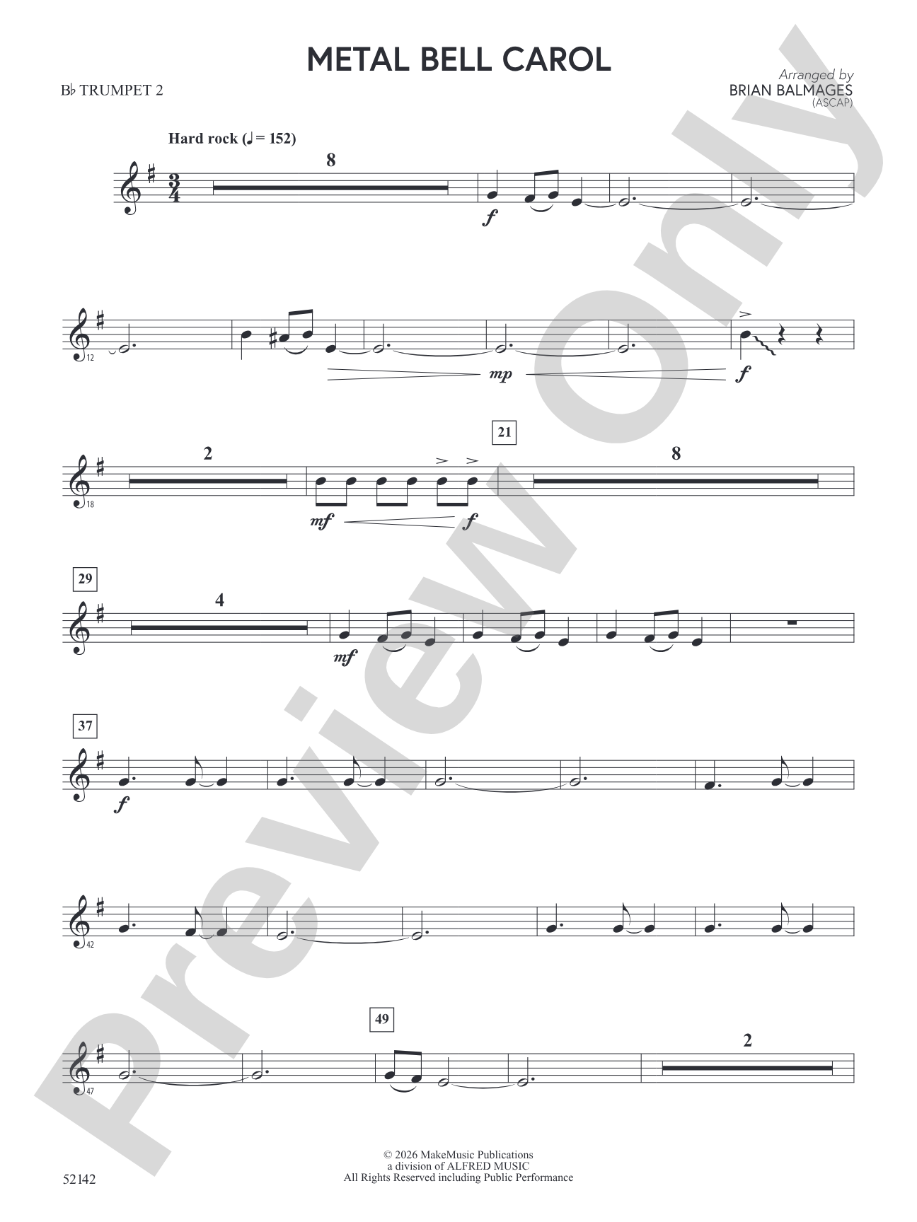 Metal Bell Carol: 2nd B-flat Trumpet