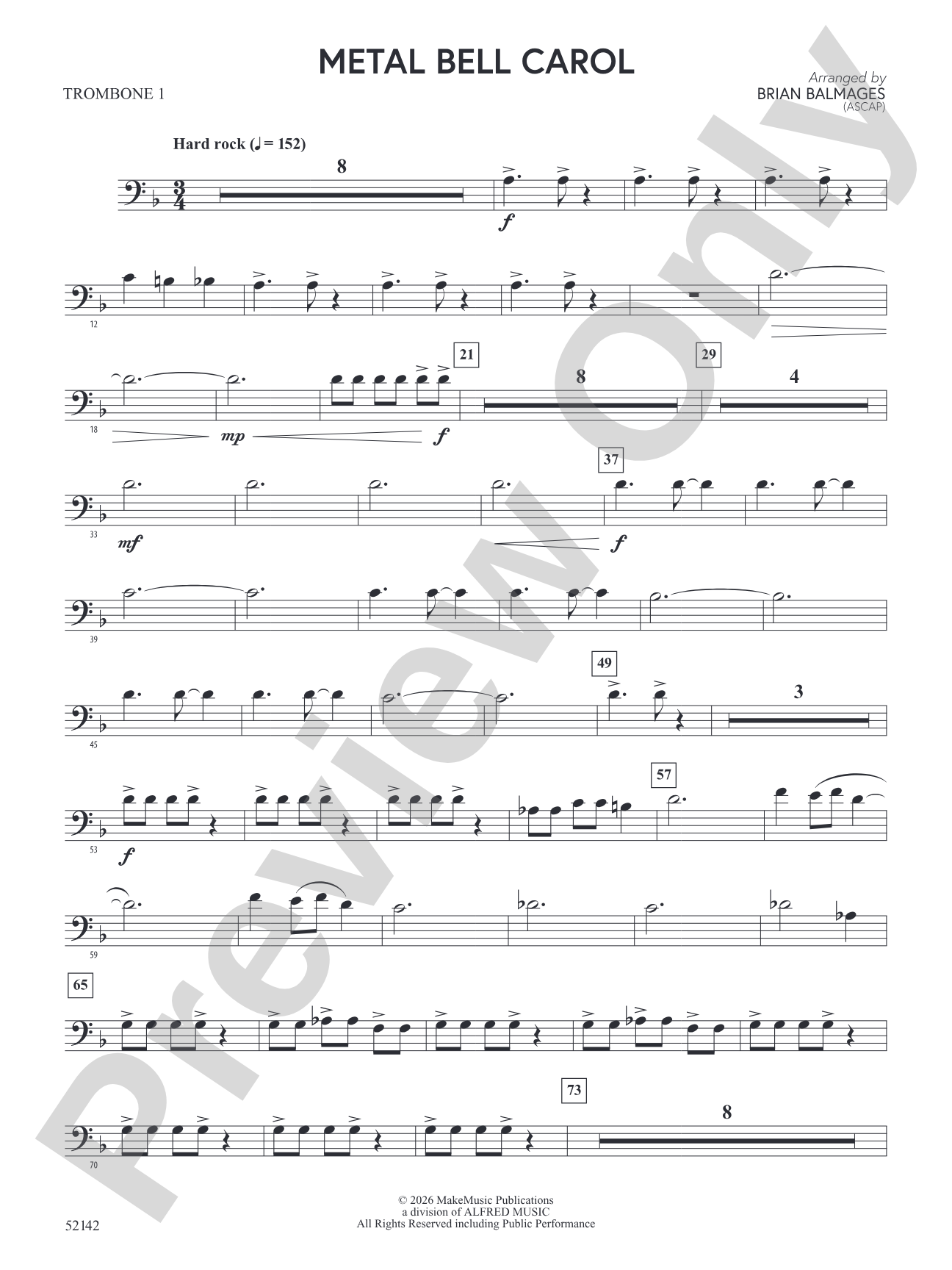 Metal Bell Carol: 1st Trombone