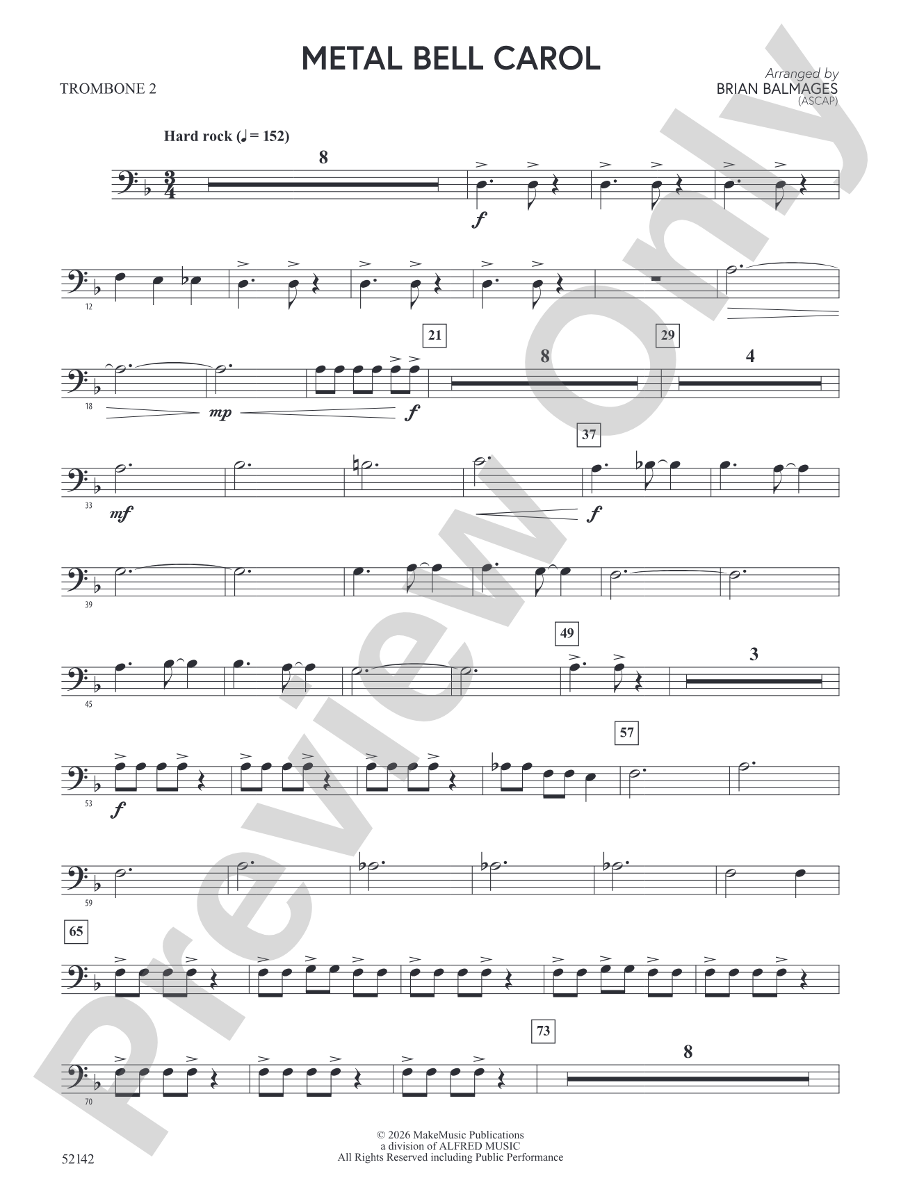 Metal Bell Carol: 2nd Trombone