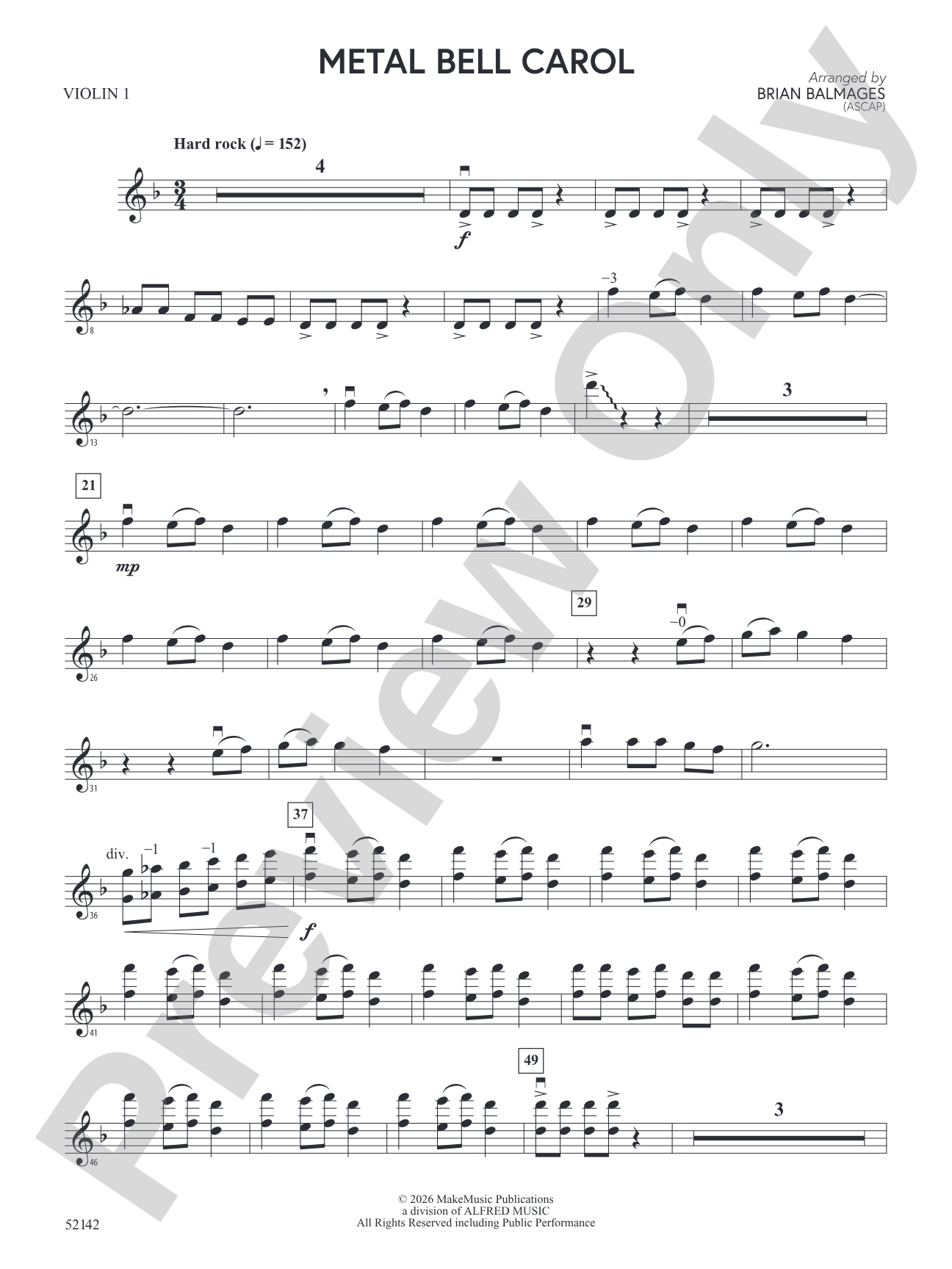 Metal Bell Carol: 1st Violin