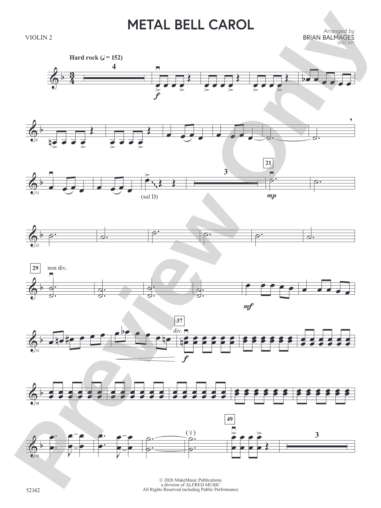 Metal Bell Carol: 2nd Violin