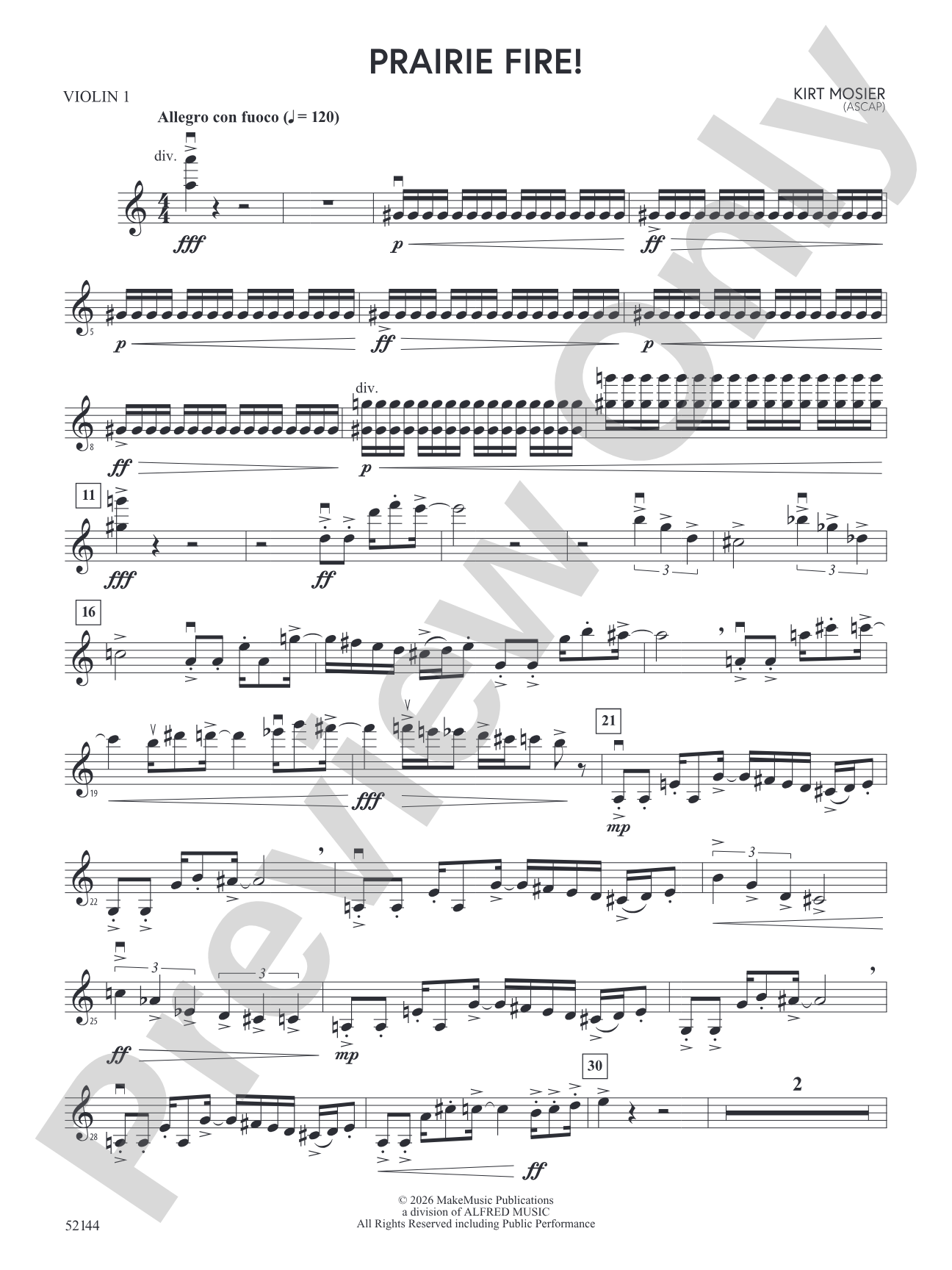 Prairie Fire!: 1st Violin