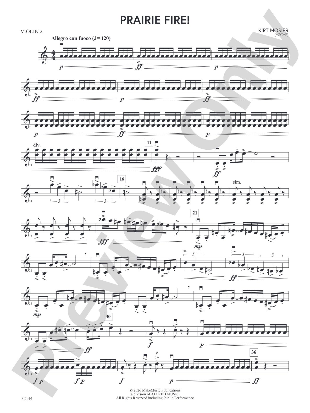Prairie Fire!: 2nd Violin
