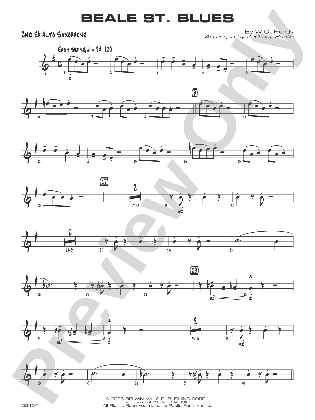 Beale St. Blues: 2nd E-flat Alto Saxophone