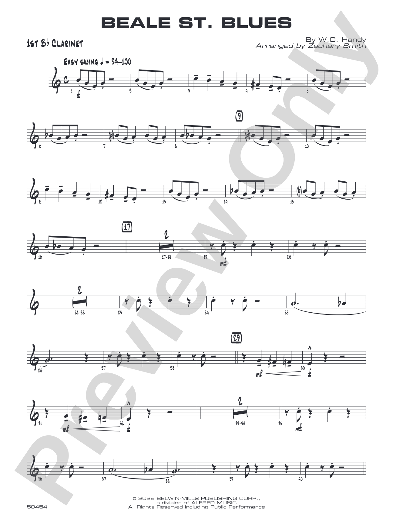 Beale St. Blues: 1st B-flat Clarinet