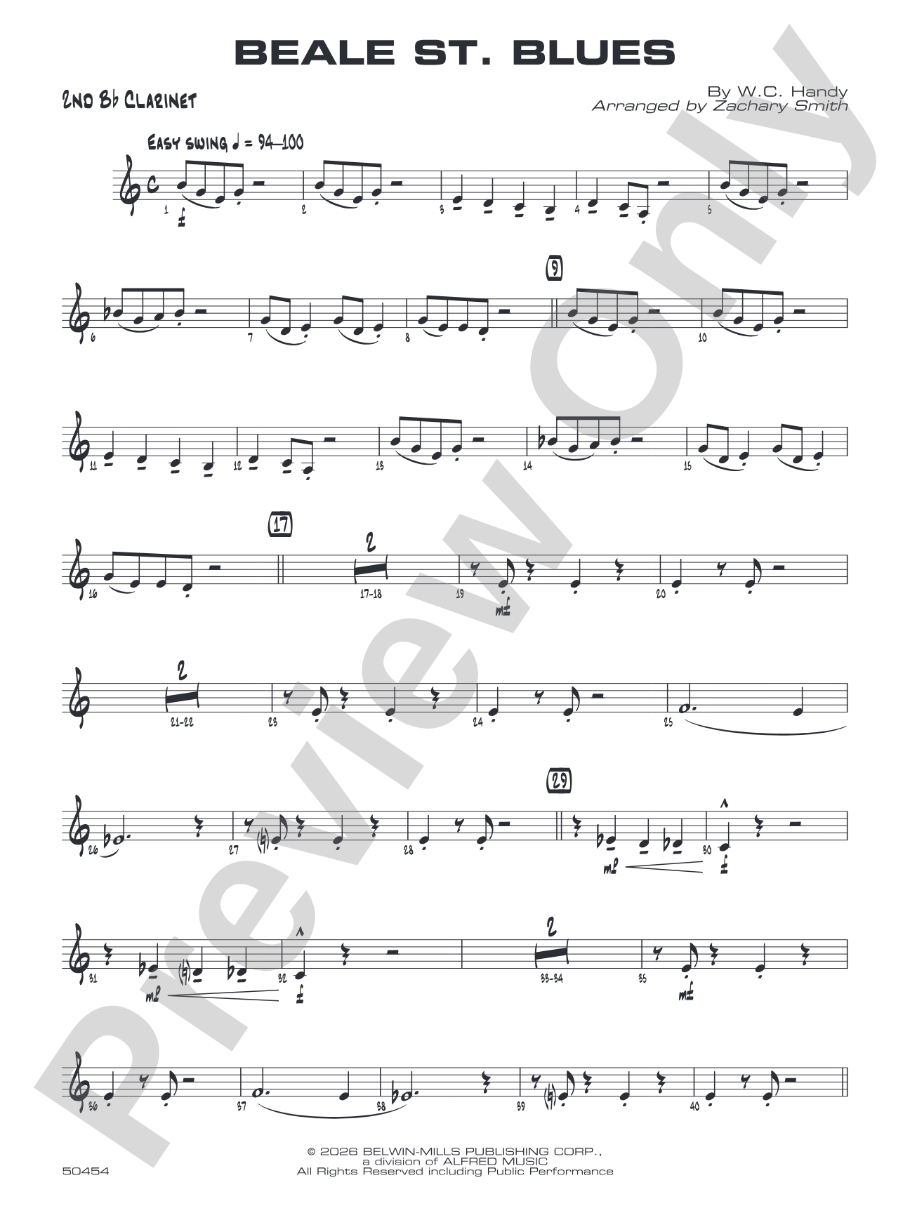 Beale St. Blues: 2nd B-flat Clarinet