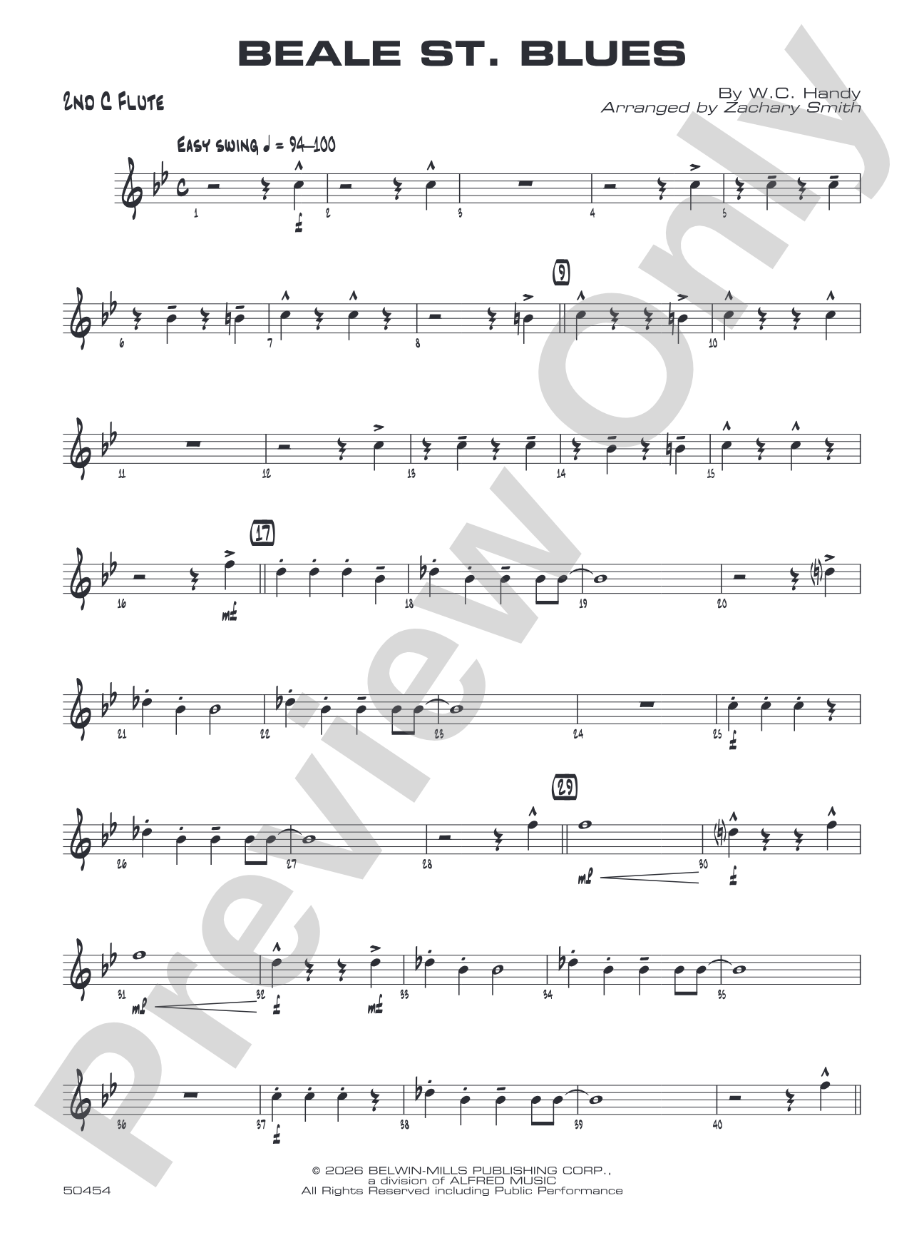 Beale St. Blues: 2nd Flute