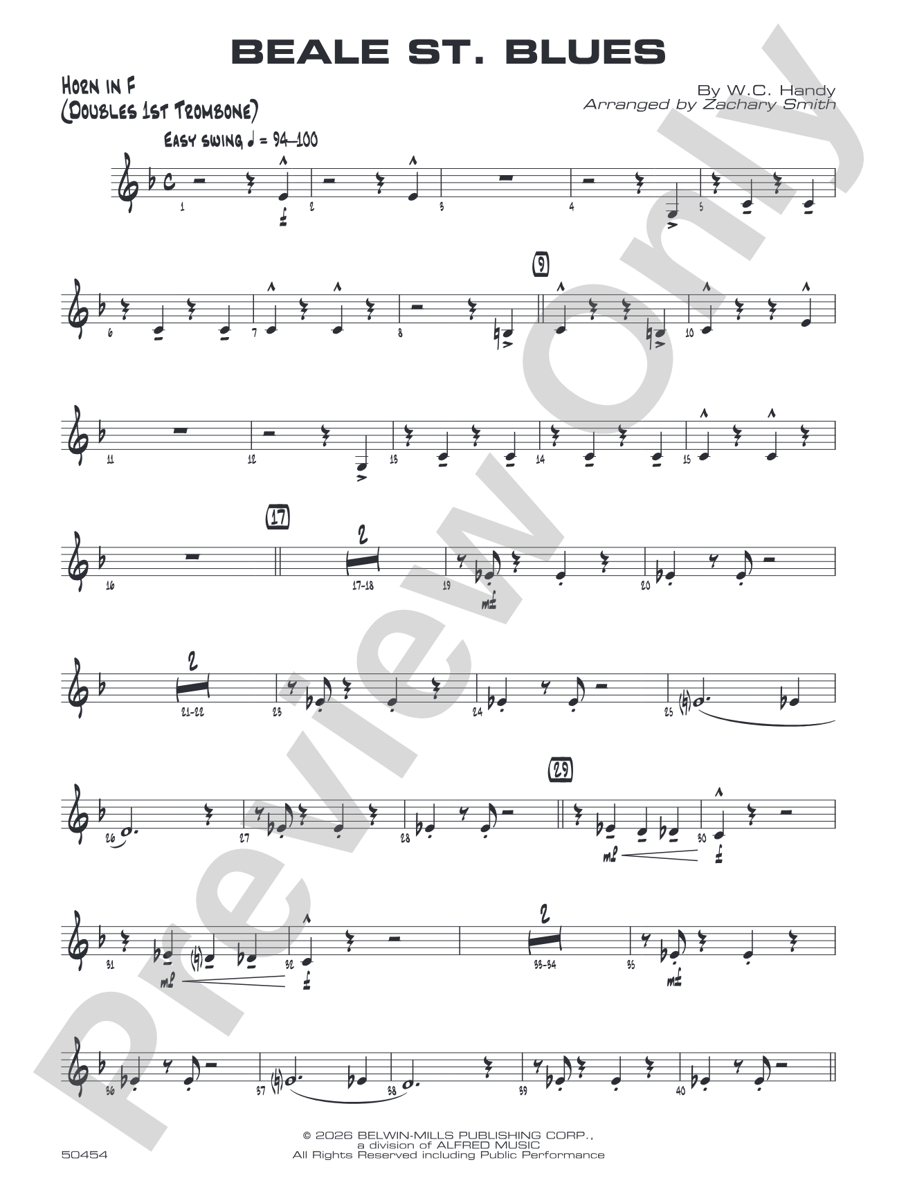 Beale St. Blues: 1st F Horn