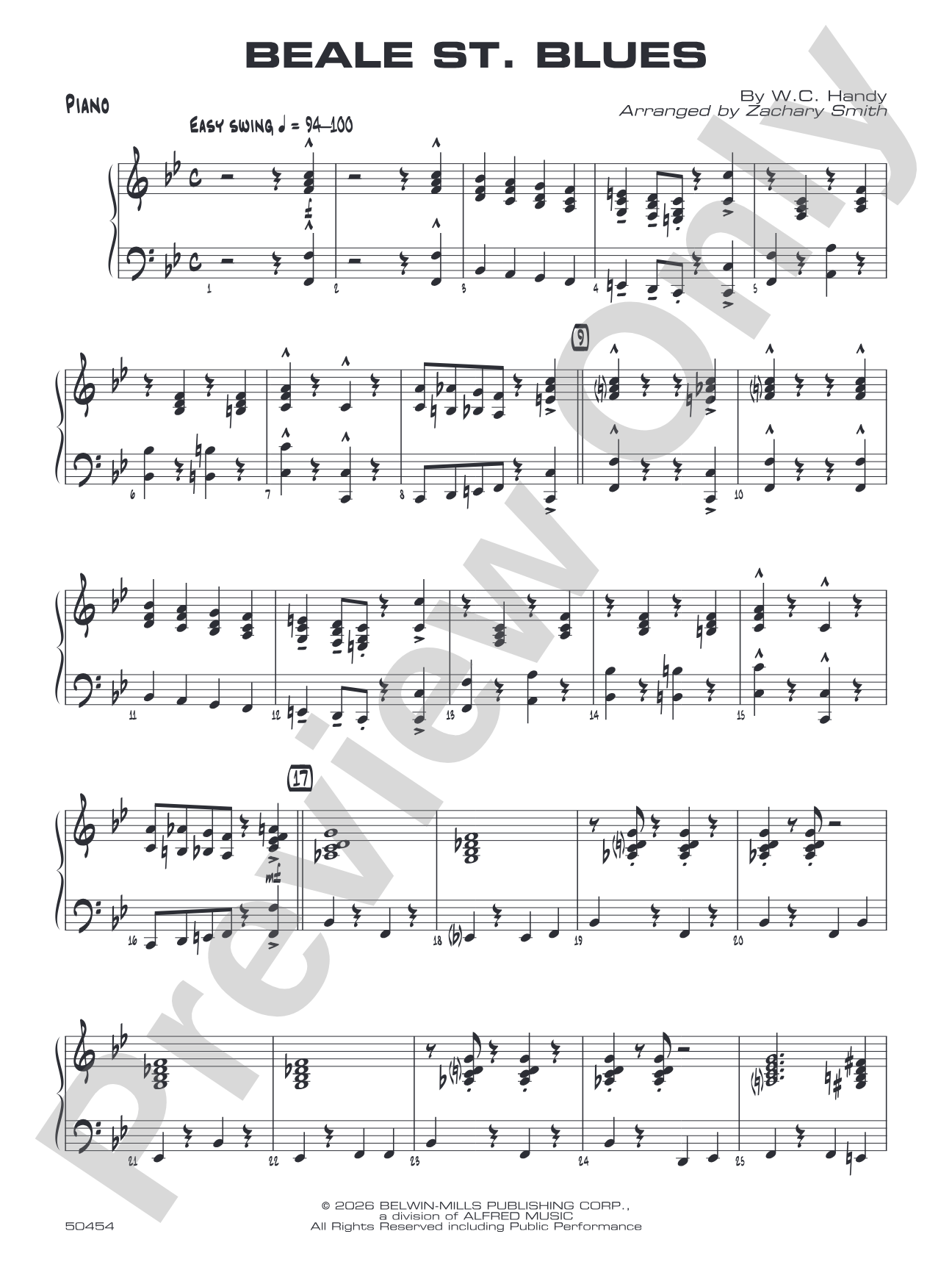 Beale St. Blues: Piano Accompaniment