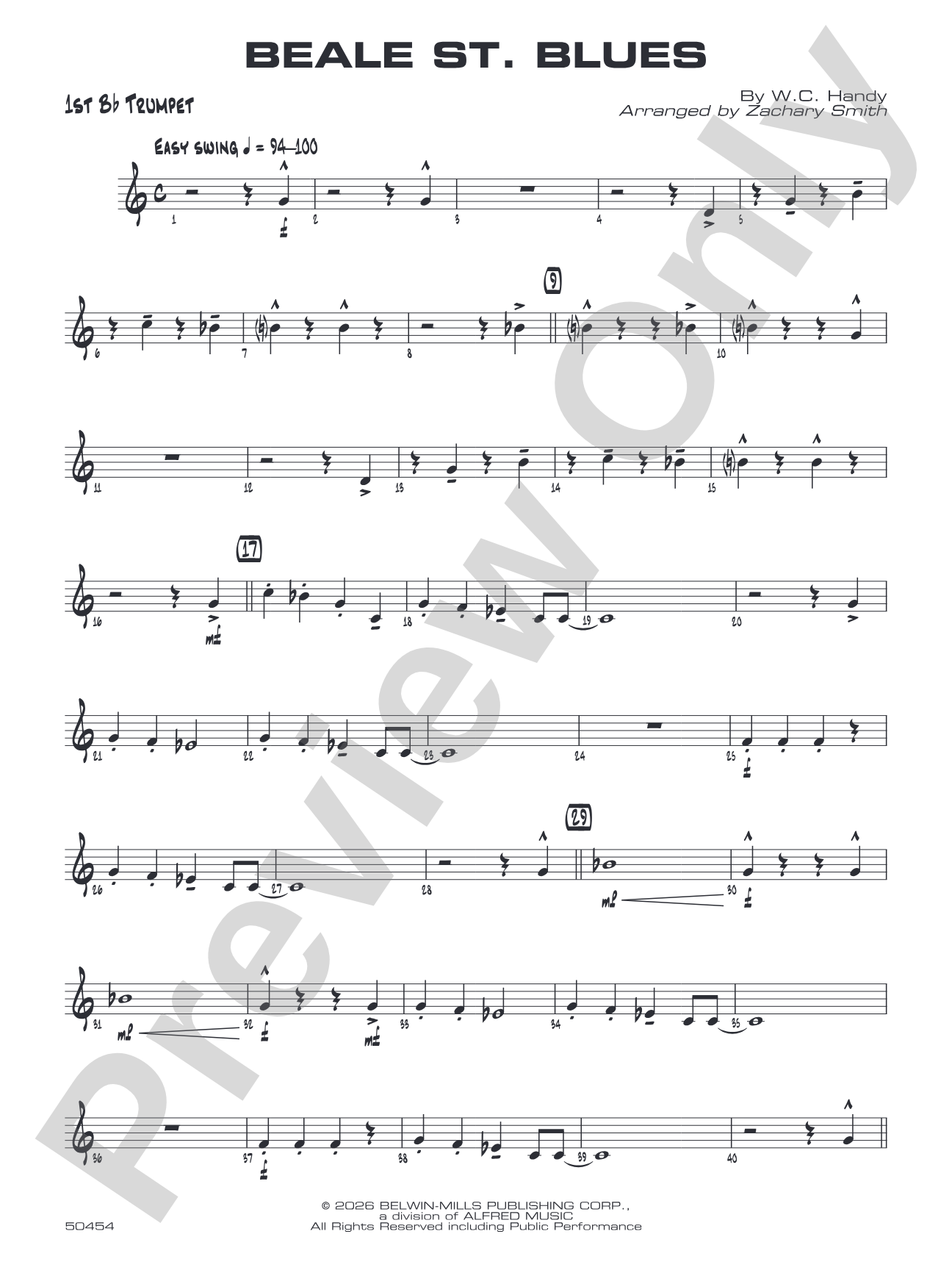 Beale St. Blues: 1st B-flat Trumpet