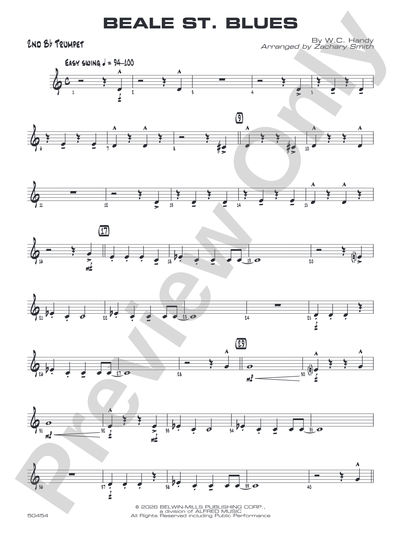 Beale St. Blues: 2nd B-flat Trumpet