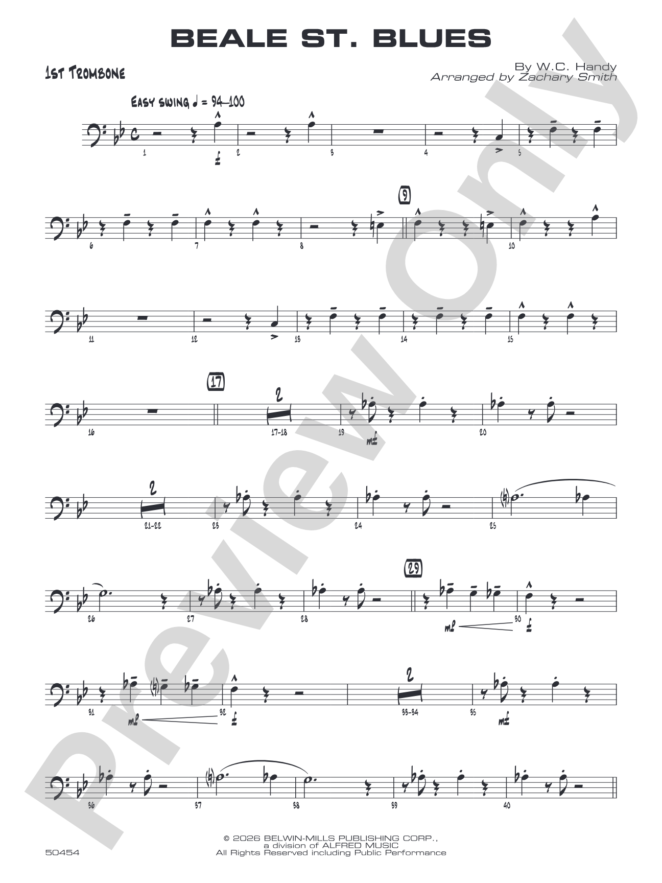 Beale St. Blues: 1st Trombone