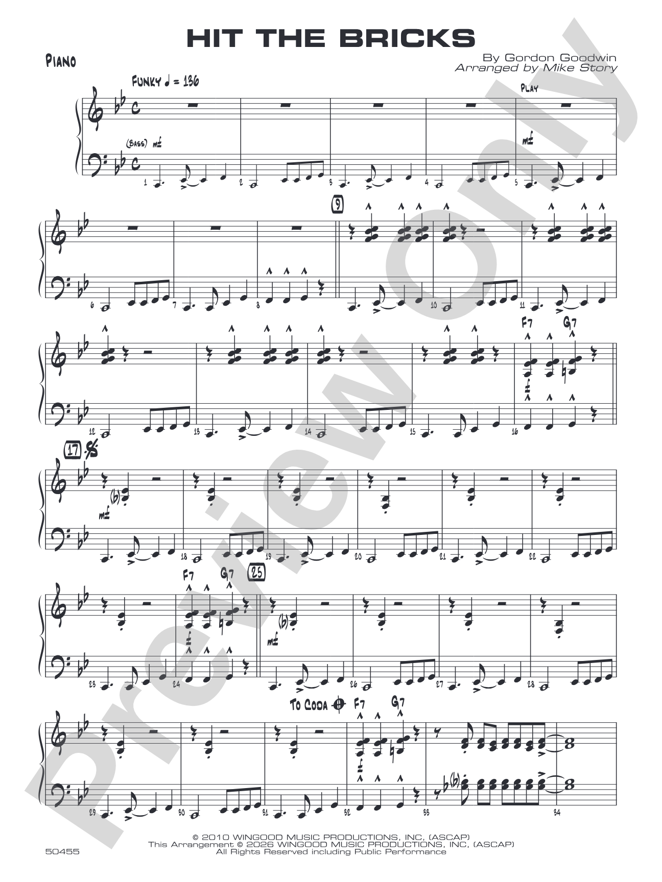 Hit the Bricks: Piano Accompaniment