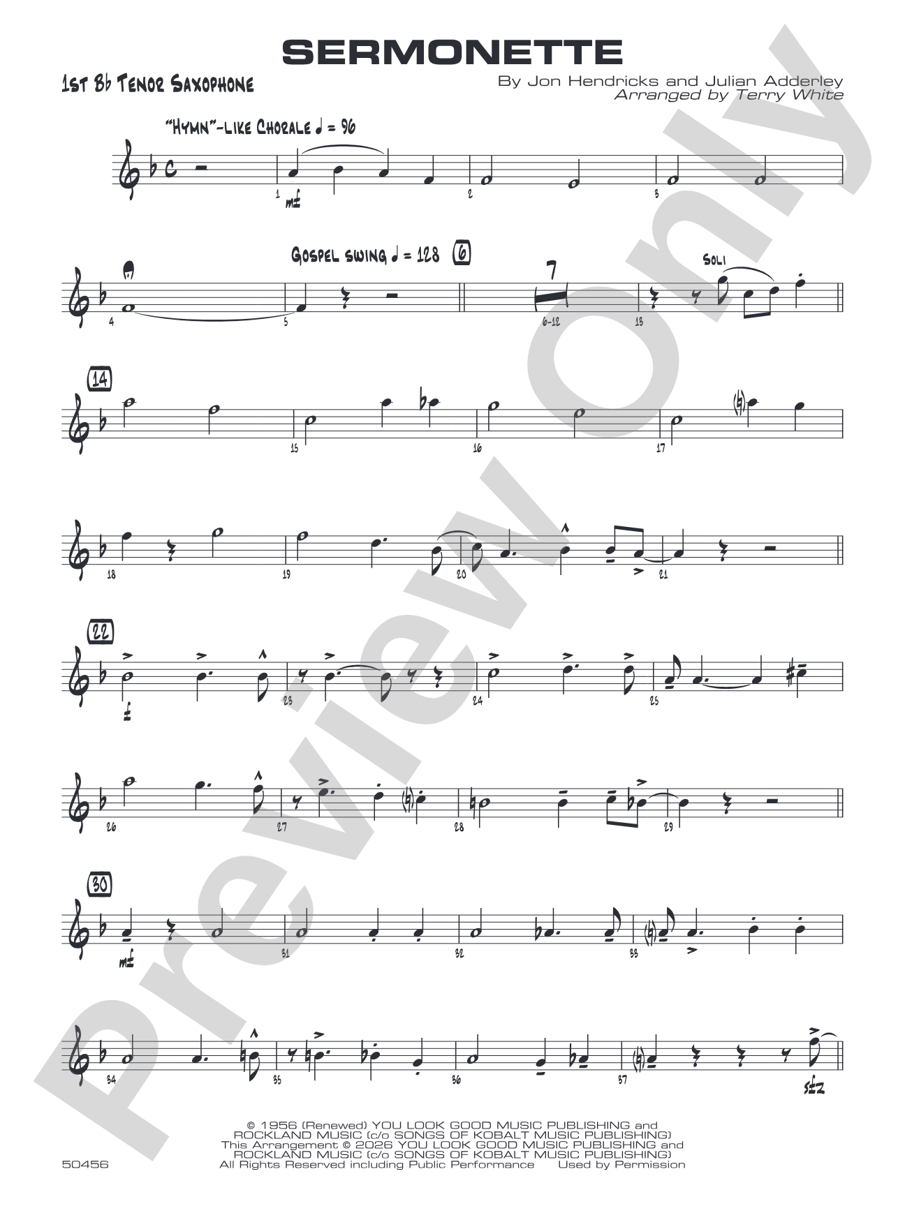 Sermonette: B-flat Tenor Saxophone