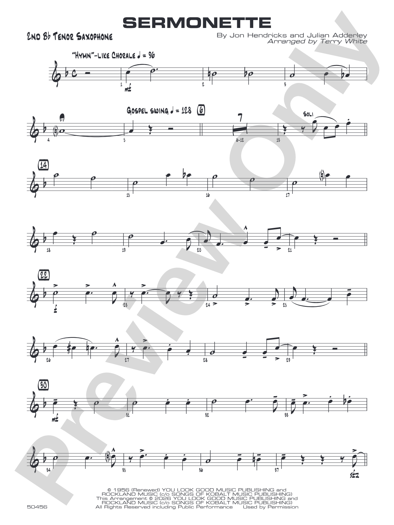 Sermonette: 2nd B-flat Tenor Saxophone