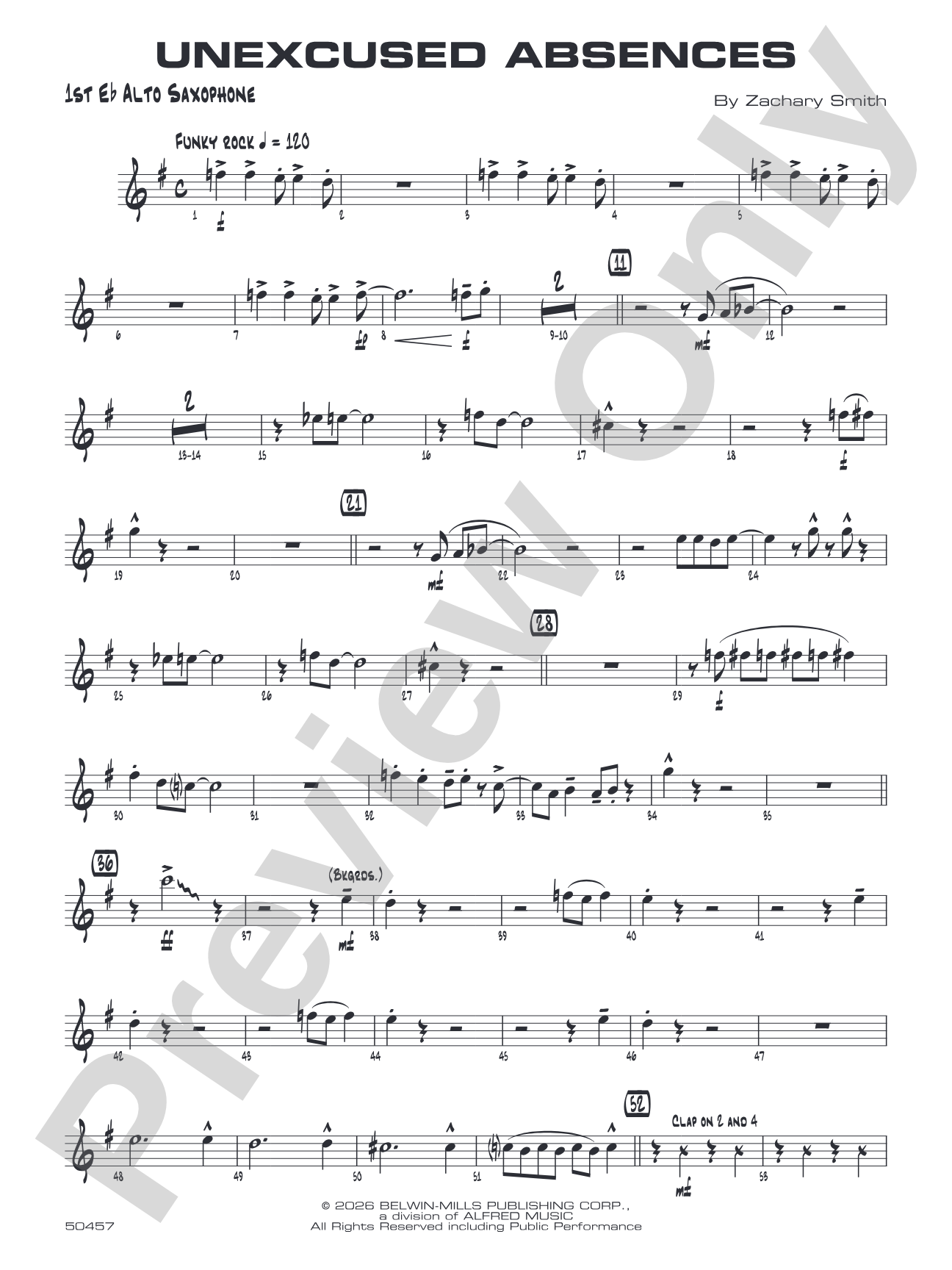 Unexcused Absences: E-flat Alto Saxophone