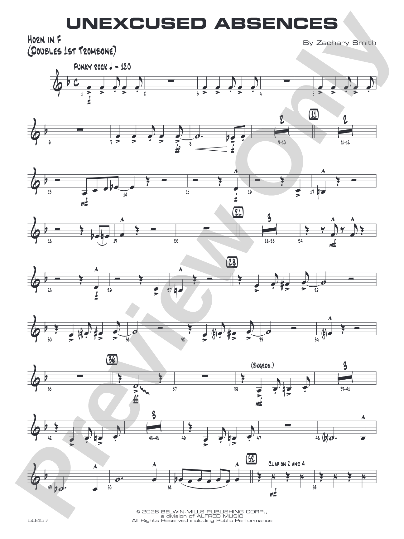 Unexcused Absences: 1st F Horn