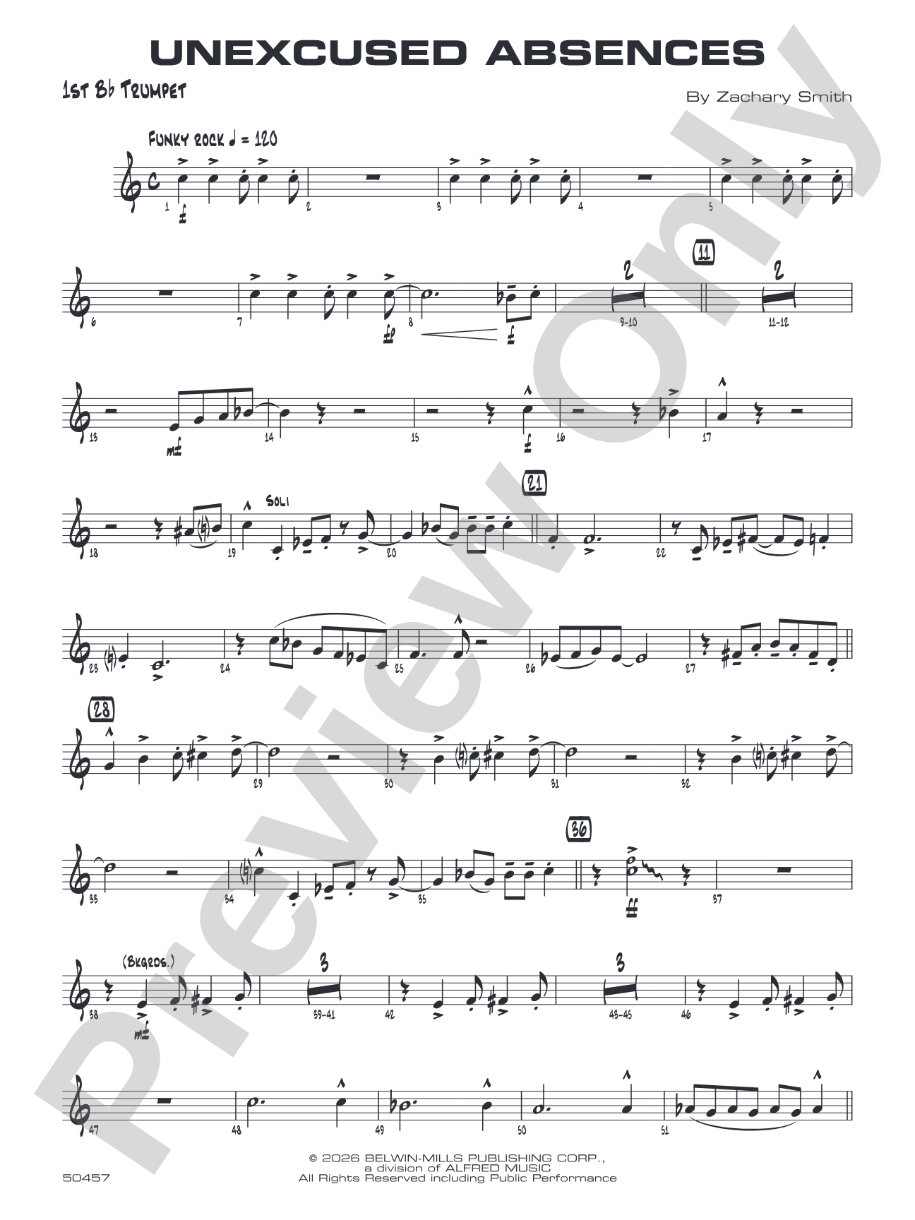 Unexcused Absences: 1st B-flat Trumpet