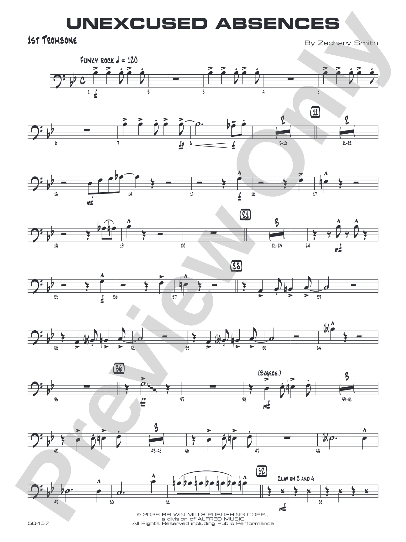 Unexcused Absences: 1st Trombone