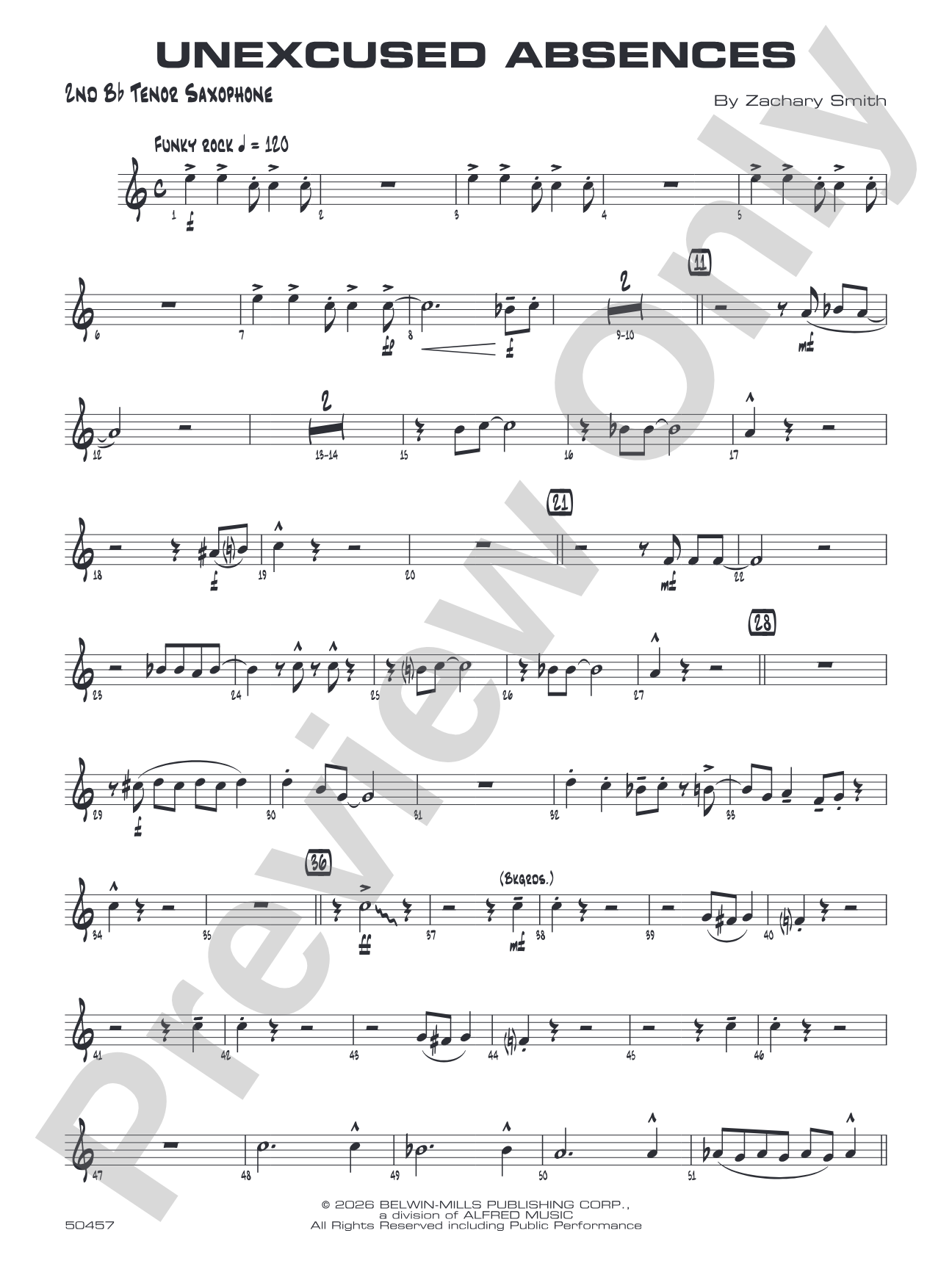 Unexcused Absences: 2nd B-flat Tenor Saxophone