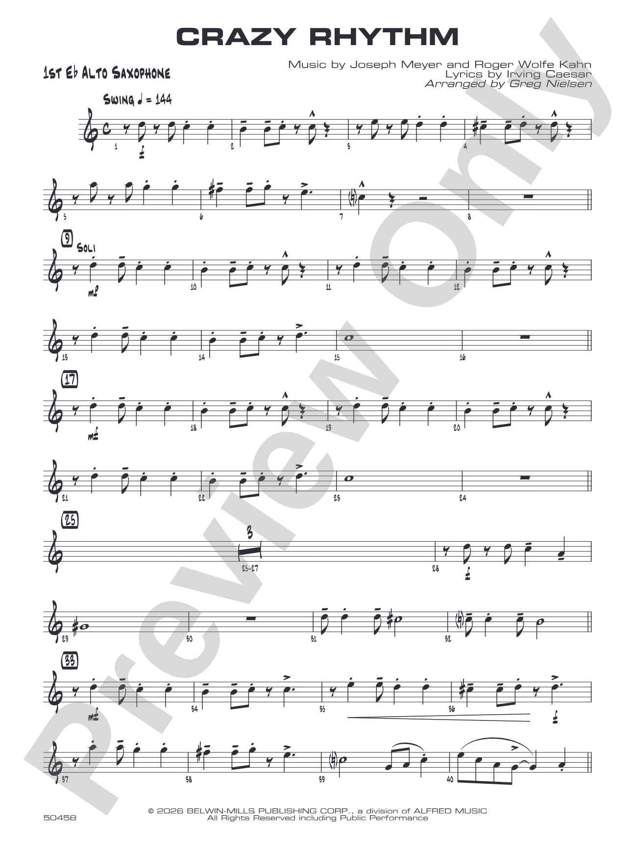 Crazy Rhythm: E-flat Alto Saxophone