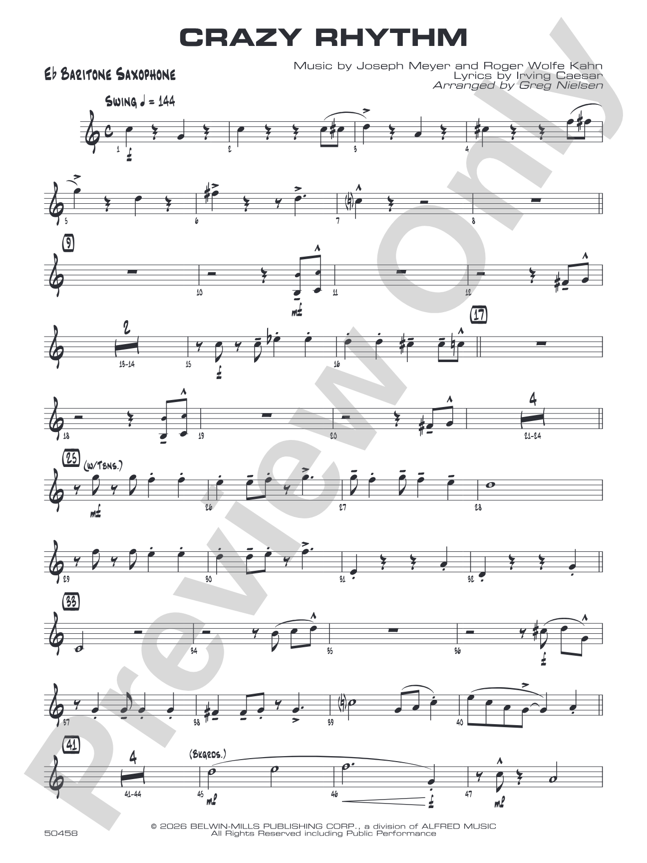 Crazy Rhythm: E-flat Baritone Saxophone