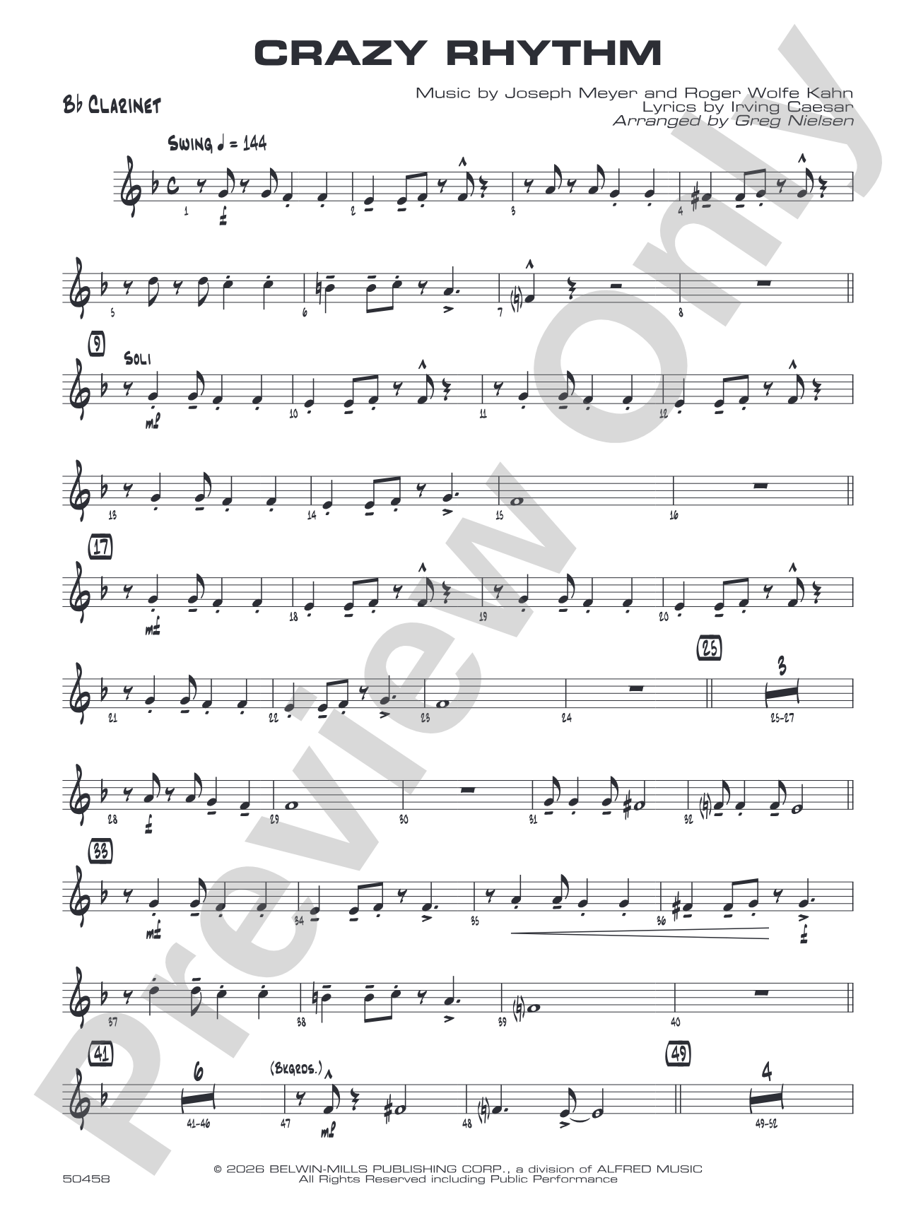 Crazy Rhythm: 1st B-flat Clarinet