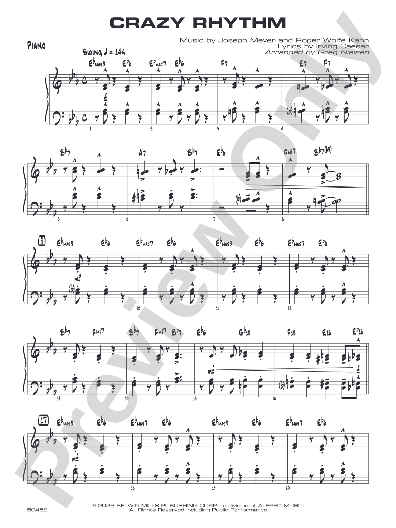 Crazy Rhythm: Piano Accompaniment