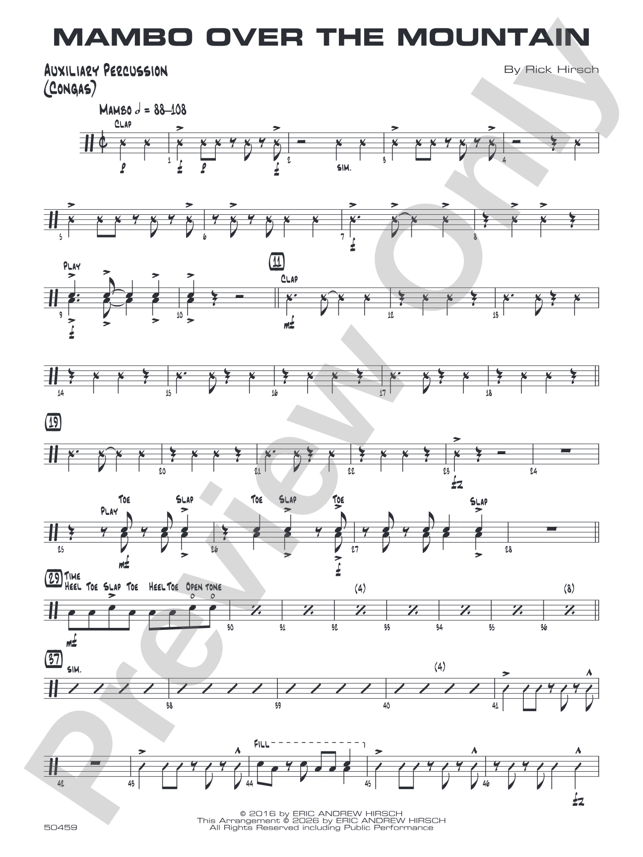 Mambo Over the Mountain: Auxiliary Percussion